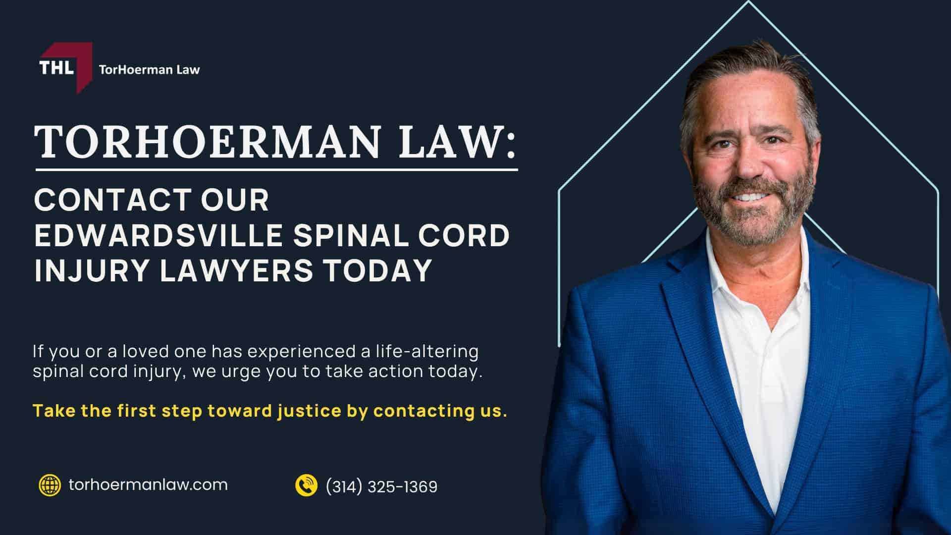 Lawyers For Spinal Cord Injuries in Edwardsville; Types of Spinal Cord Injuries; Navigating Challenges in Spinal Cord Injury Cases; Lawyers For Spinal Cord Injuries in Edwardsville; Types of Spinal Cord Injuries; Navigating Challenges in Spinal Cord Injury Cases; How Can a Personal Injury Lawyer Help You; Do You Qualify for an Edwardsville Spinal Cord Injury Lawsuit; Navigating Challenges in Spinal Cord Injury Cases (2); Gathering Evidence For Your Case; Establishing The Full Extent Of Damages; TorHoerman Law_ Contact Our Edwardsville Spinal Cord Injury Lawyers Today