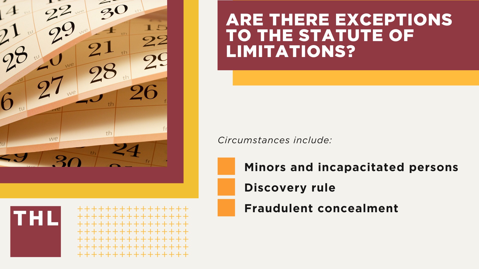 Working with an attorney is how you can ensure that you’re filing a claim well within the statute of limitations.

If you believe that you have a case, don’t hesitate to contact TorHoerman Law as soon as you can.

We offer a free consultation to help you determine the best course of action; Understanding the Statute of Limitations for a Personal Injury Claim; The Nuances of the Statute of Limitations in a Personal Injury Lawsuit; Filing a Claim Within the Statute of Limitations; Importance of Not Delaying the Initiation of a Claim; Are There Exceptions to the Statute of Limitations
