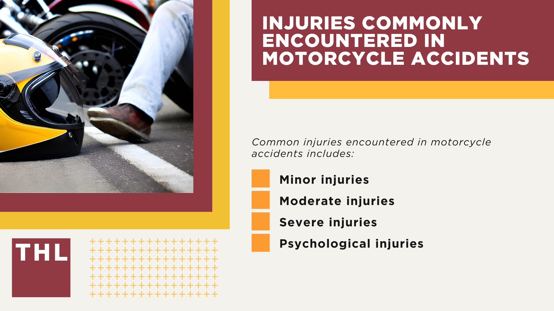 What to Do Immediately After a Motorcycle Accident; Steps to Take During or After Recovery from a Motorcycle Accident;  The Legal Aspects of Filing a Motorcycle Accident Claim; What Evidence Should You Obtain; Assessing Motorcycle Accident Damages; Hiring the Right Motorcycle Accident Attorneys; What Are the Most Common Causes of Motorcycle Accidents; Injuries Commonly Encountered in Motorcycle Accidents