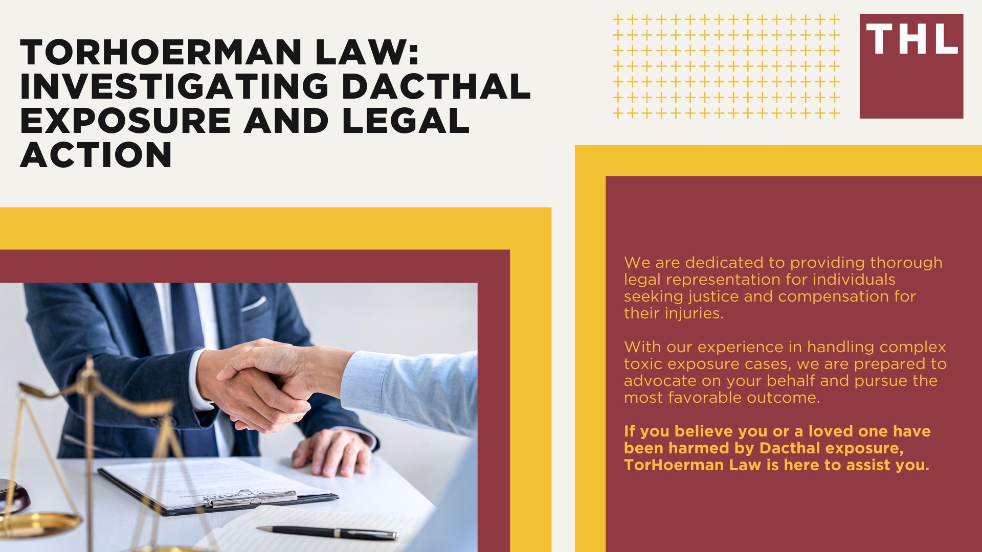 What is Dacthal (DCPA); Environmental Protection Agency (EPA) Bans Dacthal Due to Serious Risks; Dacthal's Health Risks Explained; Do You Qualify for the Dacthal Pesticide Lawsuit; Gathering Evidence for a Dacthal Lawsuit; Damages in a DCPA Lawsuit; TorHoerman Law_ Investigating Dacthal Exposure and Legal Action