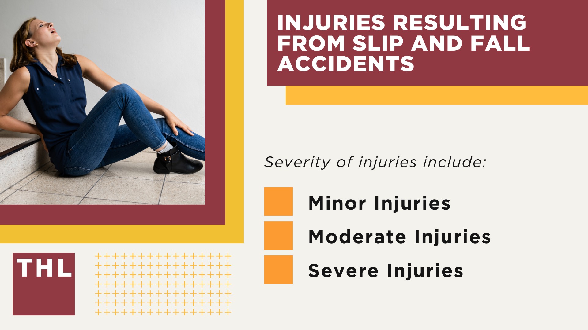 What Constitutes a Slip and Fall Lawsuit; Common Scenarios for Slip and Fall Cases; Common Causes of Slip and Fall Accidents; Understanding Premises Liability in Slip and Fall Lawsuits; Injuries Resulting From Slip and Fall Accidents; Injuries Resulting From Slip and Fall Accidents