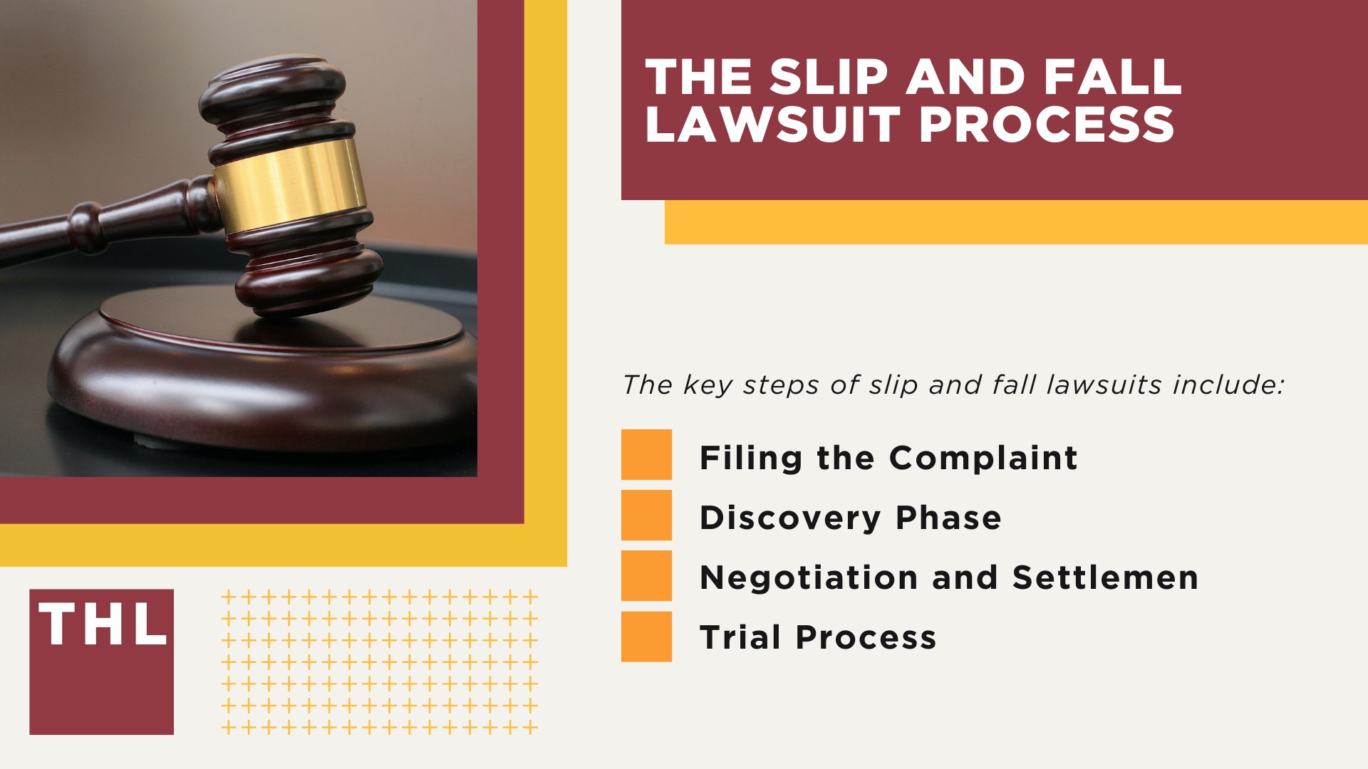 What Constitutes a Slip and Fall Lawsuit; Common Scenarios for Slip and Fall Cases; Common Causes of Slip and Fall Accidents; Understanding Premises Liability in Slip and Fall Lawsuits; Injuries Resulting From Slip and Fall Accidents; Steps To Take After a Slip and Fall Accident; The Slip and Fall Lawsuit Process