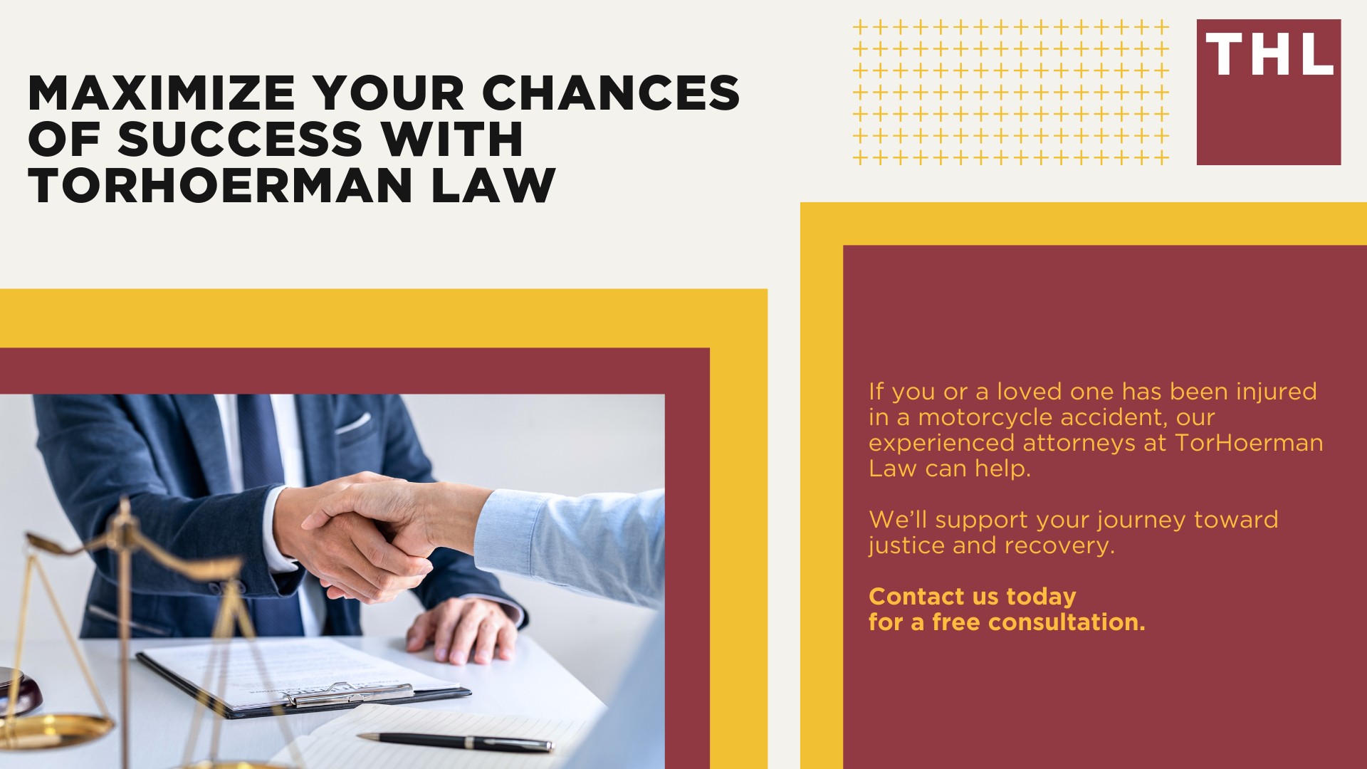 Common Types of Damages in Motorcycle Injury Settlements; Additional Factors Affecting Motorcycle Injury Settlement Value; The Motorcycle Accident Settlement Process; Importance of Hiring an Experienced Motorcycle Accident Lawyer; Maximize Your Chances of Success With TorHoerman Law