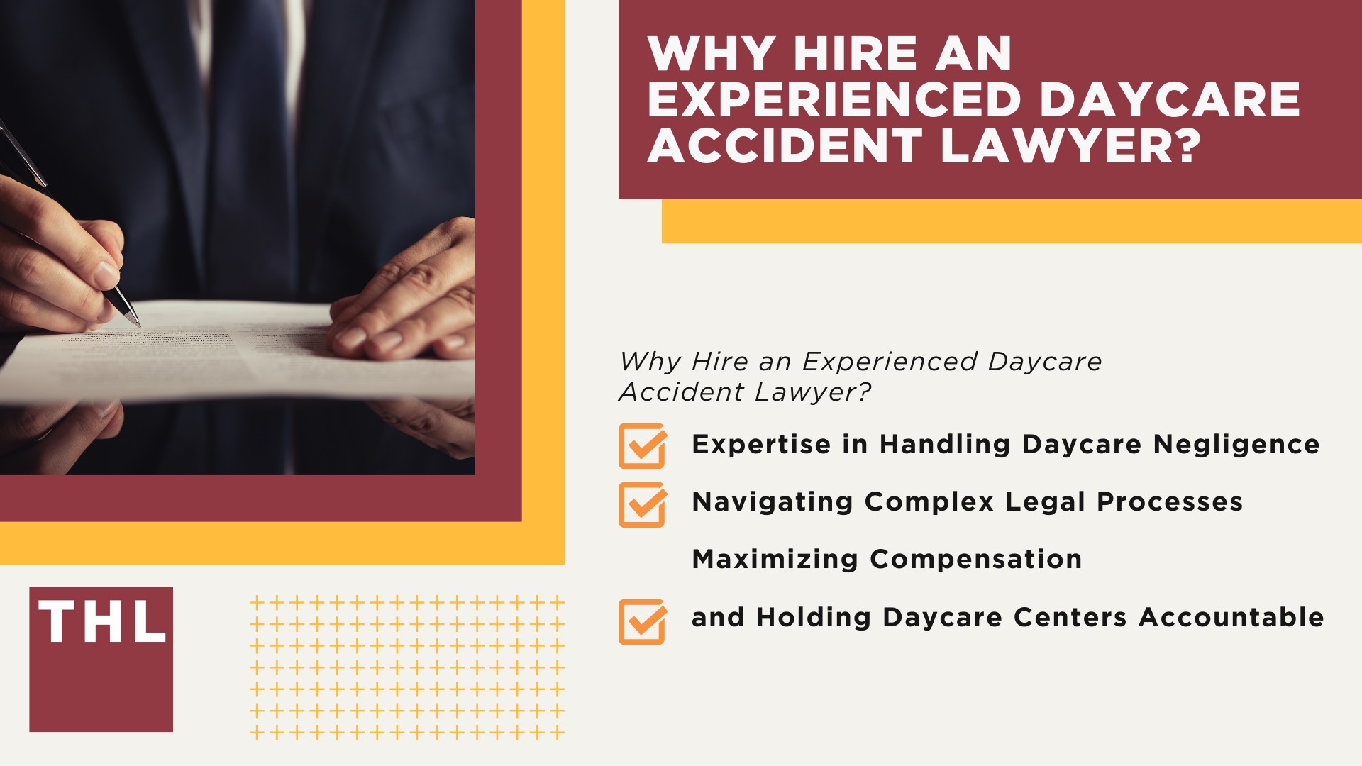 Understanding Daycare Negligence; Common Causes of Daycare Injuries; Types of Daycare Incidents; The Role of a Daycare Accident Lawyer; Filing a Daycare Negligence Claim; Step-by-Step Process of Filing a Daycare Accident Claim; Compensation Available for Daycare Injuries; Why Hire an Experienced Daycare Accident Lawyer
