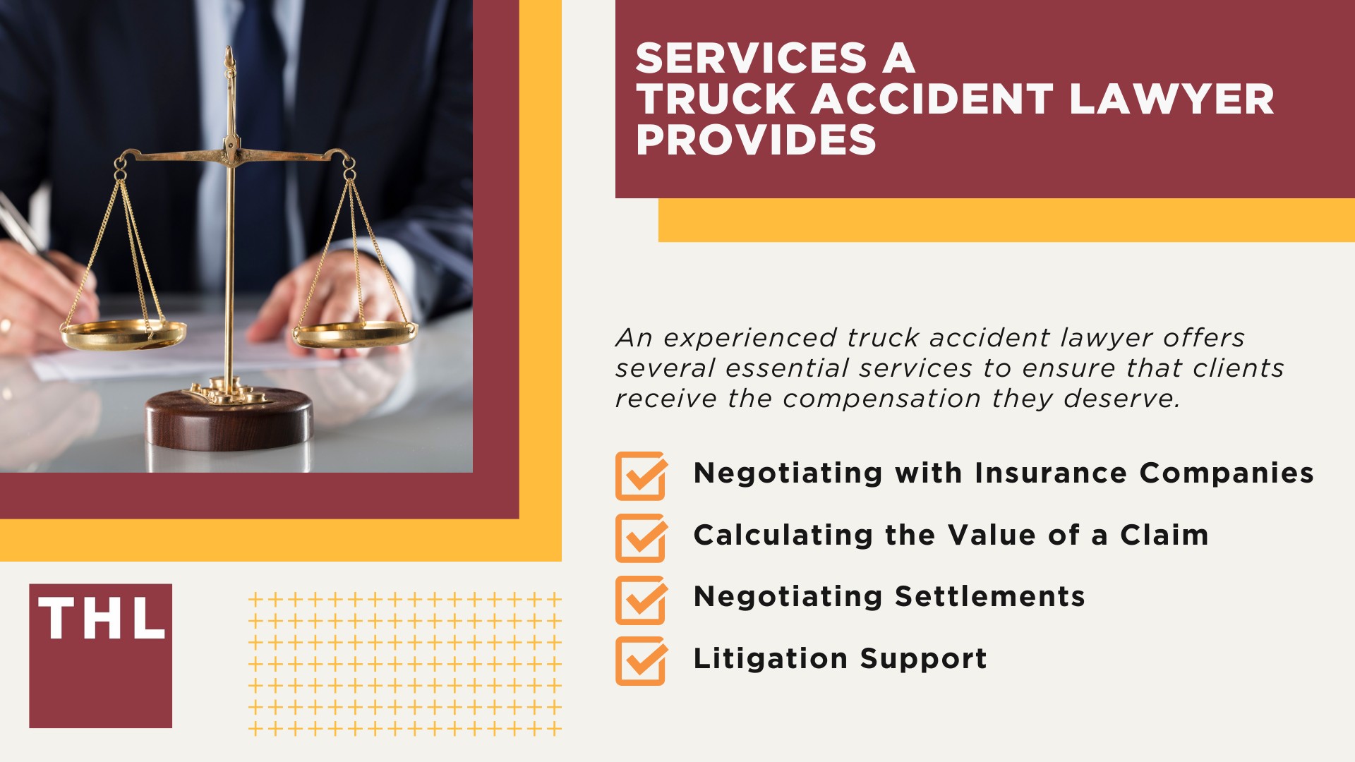 Key Benefits of Hiring a Truck Wreck Lawyer; Unique Challenges of Truck Accident Cases; Services a Truck Accident Lawyer Provides;