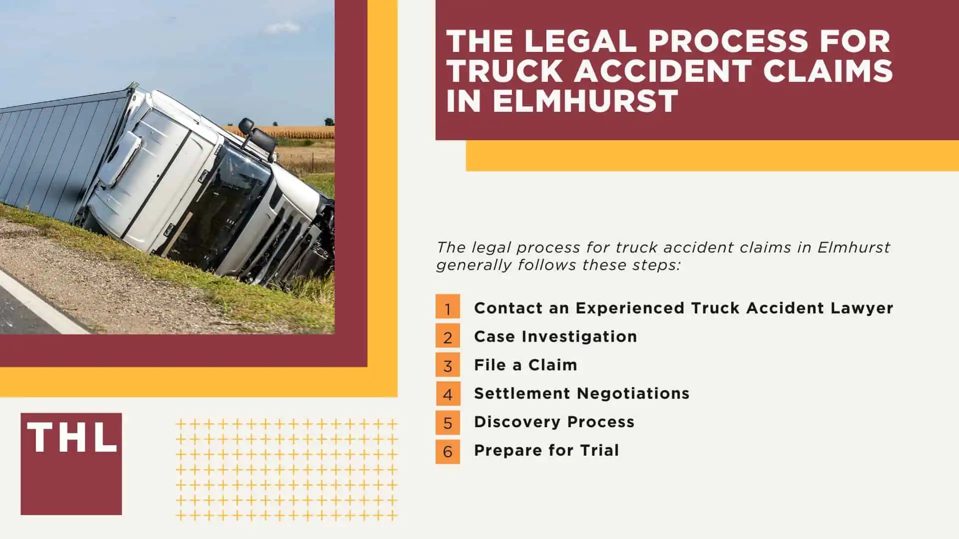 Elmhurst Truck Accident Lawyer; How Can a Elmhurst Truck Accident Lawyer from TorHoerman Law Help You; How Much Does it Cost to Hire an Elmhurst Truck Accident Attorney from TorHoerman Law; Meet Our Elmhurst Truck Accident Attorneys; Our Founder and Experienced Truck Accident Lawyer_ Tor Hoerman; Our Elmhurst Truck Accident Lawyers Get Results; What To Do After a Truck Accident in Elmhurst , IL; Gathering Evidence for a Truck Accident Case; Common Damages in Truck Accident Cases; The Legal Process for Truck Accident Claims in Elmhurst; Common Truck Accident Injuries; Common Causes of Semi-Truck Accidents; TorHoerman Law_ Your Trusted Elmhurst Truck Accident Lawyers; Meet Our Elmhurst Truck Accident Attorneys