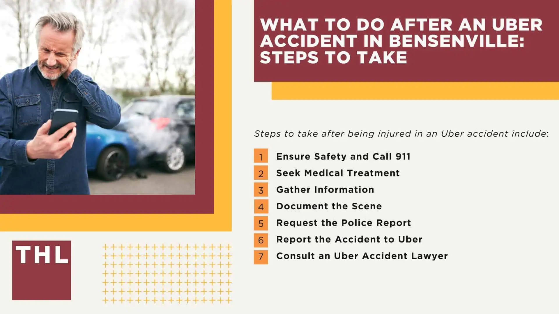 Bensenville Uber Accident Lawyer; Meet Our Team of Bensenville Uber Accident Lawyers; Our Founder and Experienced Truck Accident Lawyer_ Tor Hoerman; How Much Does it Cost to Hire an Uber Accident Attorney; What to Do After an Uber Accident in Bensenville_ Steps to Take