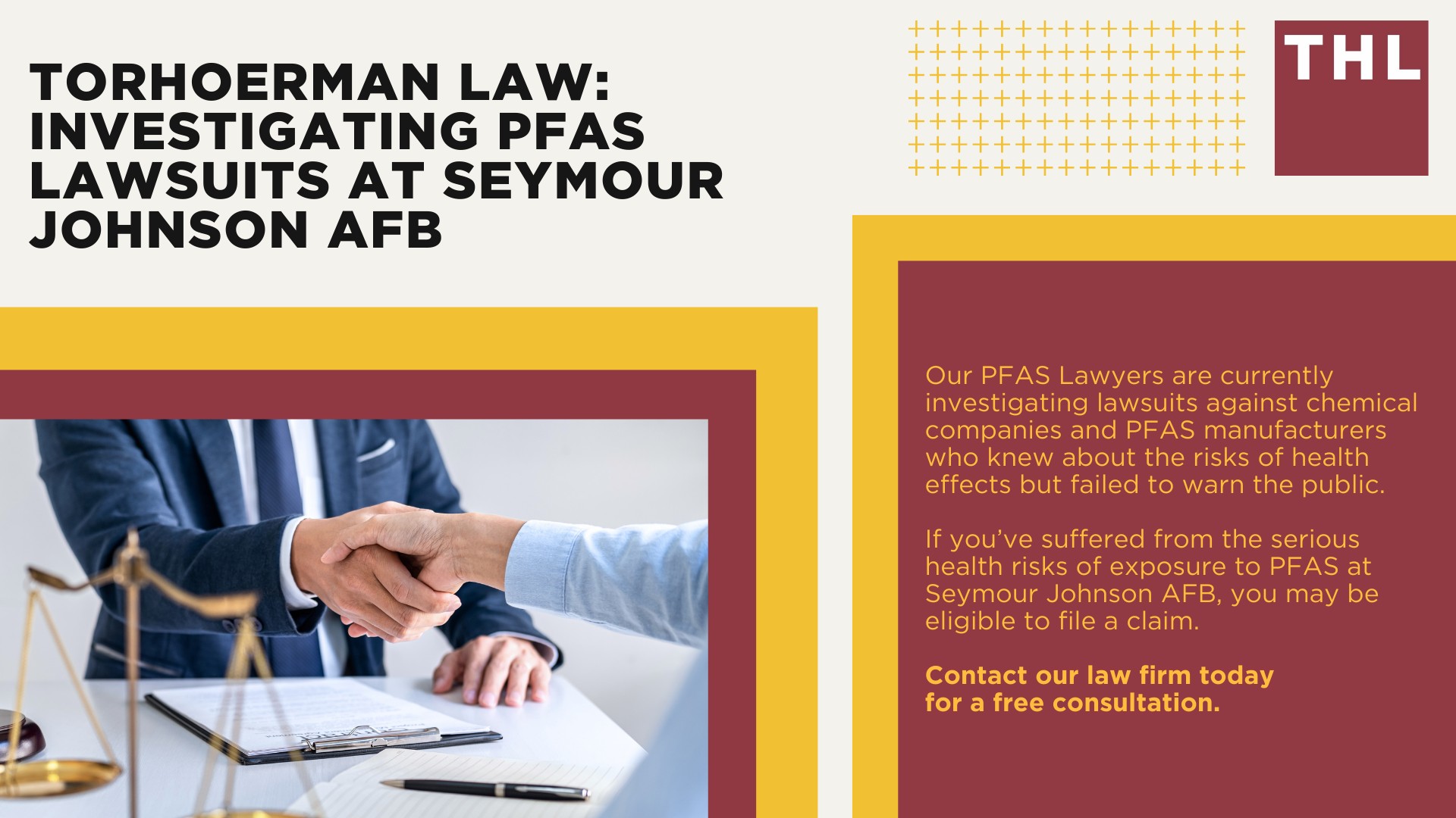 PFAS Detected at Dangerous Levels in Seymour Johnson Air Force Base Groundwater; Who May Have Been Exposed to PFAS Pollution at Seymour Johnson AFB; PFAS Chemicals_ An Overview; Health Effects of PFAS Exposure; Do You Qualify for a Seymour Johnson AFB PFAS Lawsuit; Gathering Evidence for a PFAS Claim; TorHoerman Law_ Investigating PFAS Lawsuits at Seymour Johnson AFB