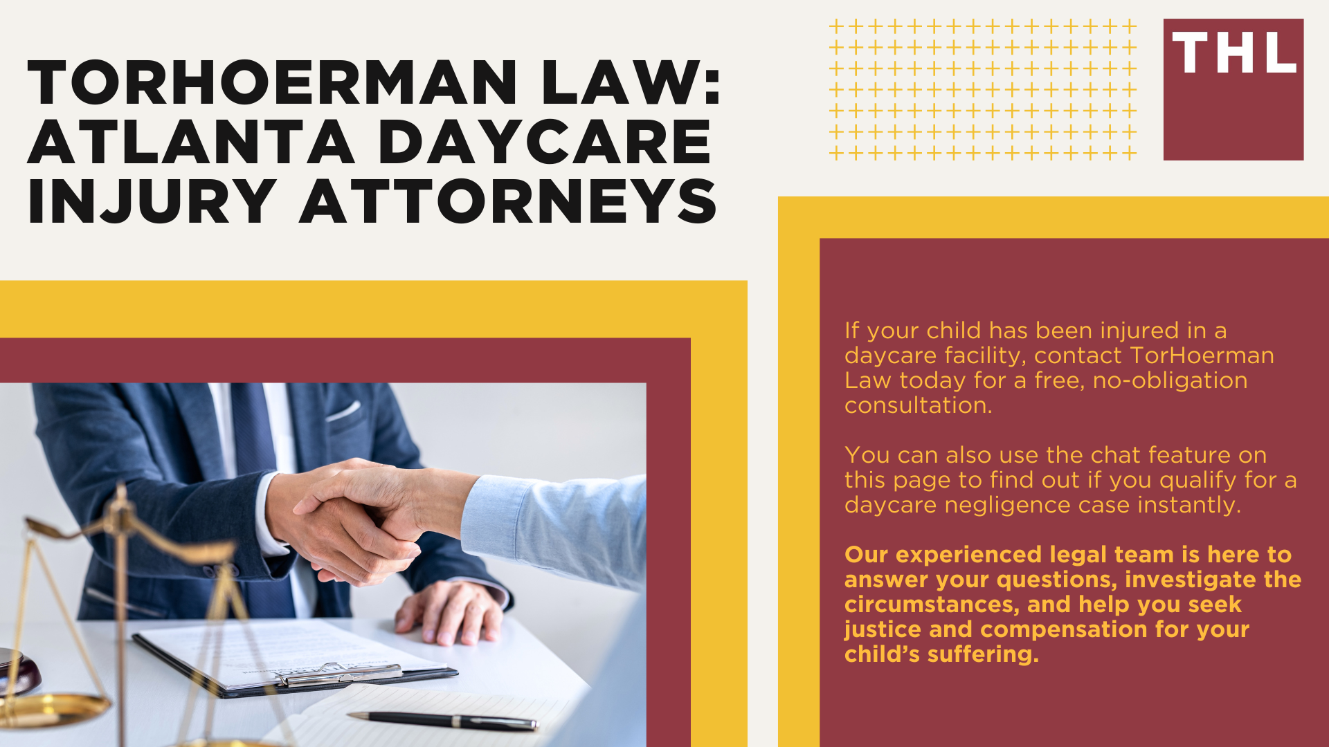 Meet Our Team of Atlanta Daycare Injury Lawyers; Our Founder and Experienced Personal Injury Attorney_ Tor Hoerman; What To Do If You Suspect Daycare Abuse, Neglect or Mistreatment in Atlanta; Types of Daycare Abuse and Neglect; How To Report a Daycare Facility for Abuse and Neglect in Georgia; The Legal Process for Daycare Injury Cases in Georgia; Gathering Evidence for a Daycare Injury Case; Damages in Daycare Abuse and Neglect Claims; Do You Qualify for a Daycare Injury Lawsuit;  TorHoerman Law Atlanta Daycare Injury Attorneys