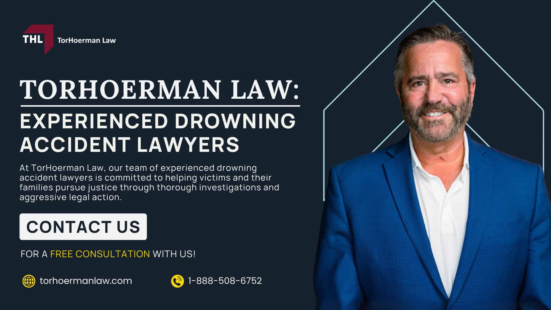 Meet Our Team of Experienced Drowning Accident Lawyers; Our Founder and Experienced Personal Injury Attorney_ Tor Hoerman; Our Drowning Accident Lawyers Get Results; How Much Does it Cost to Hire a Drowning Accident Lawyer from THL; The Legal Process for a Drowning Accident Lawsuit in Missouri; Gather Evidence for a Drowning Accident Case; Damages in Drowning Accident Claims; Common Causes and Types of Negligent Drowning Accidents; What is a Near Drowning Experience; Do You Qualify for a Drowning Accident Case; TorHoerman Law_ Experienced Drowning Accident Lawyers