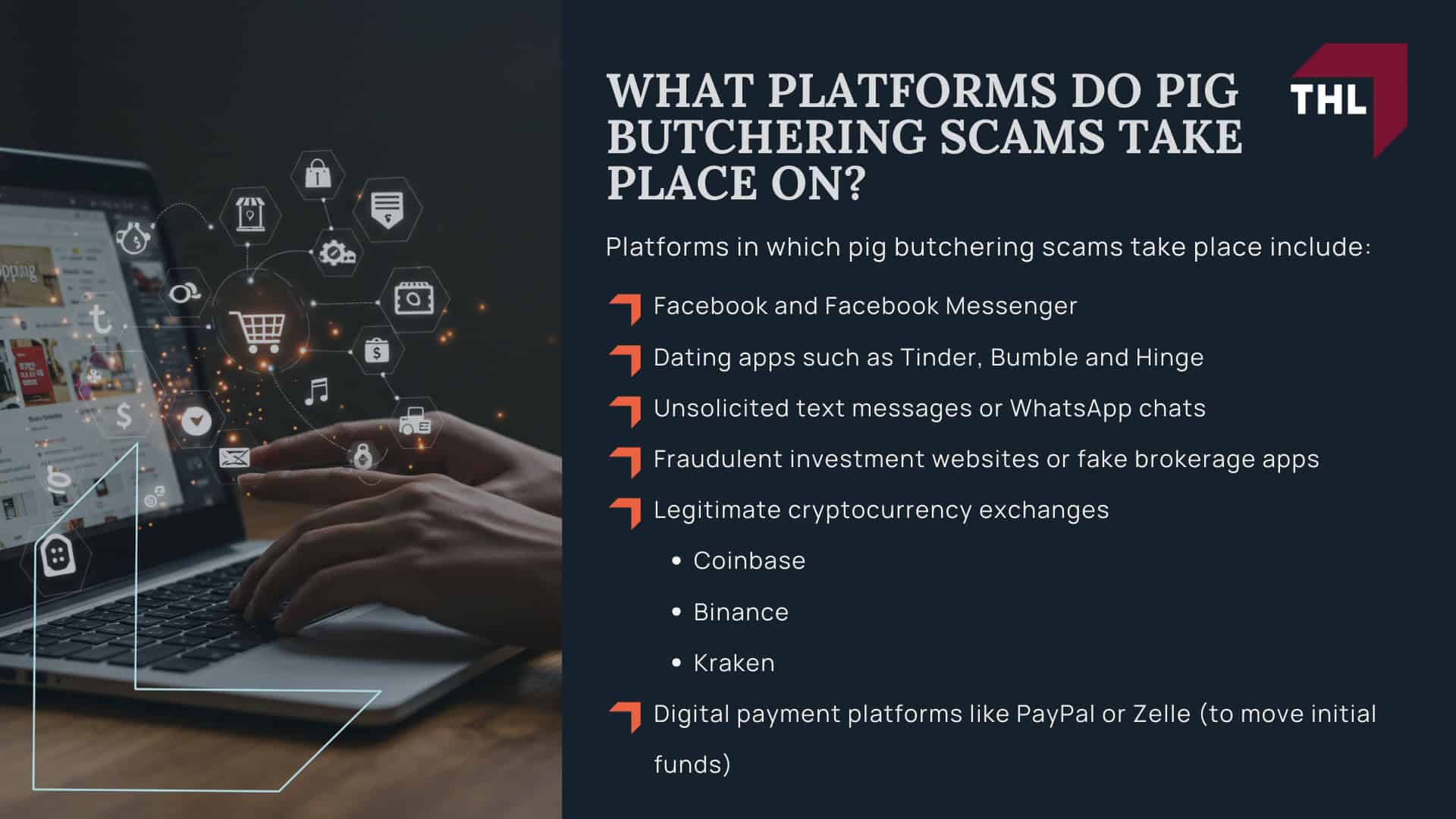 HOW DO PIG BUTCHERING SCAMS WORK_ - PIG BUTCHERING SCAM LAWYER - TORHOERMAN LAW; WHAT PLATFORMS DO PIG BUTCHERING SCAMS TAKE PLACE ON_- PIG BUTCHERING SCAM LAWYER - TORHOERMAN LAW
