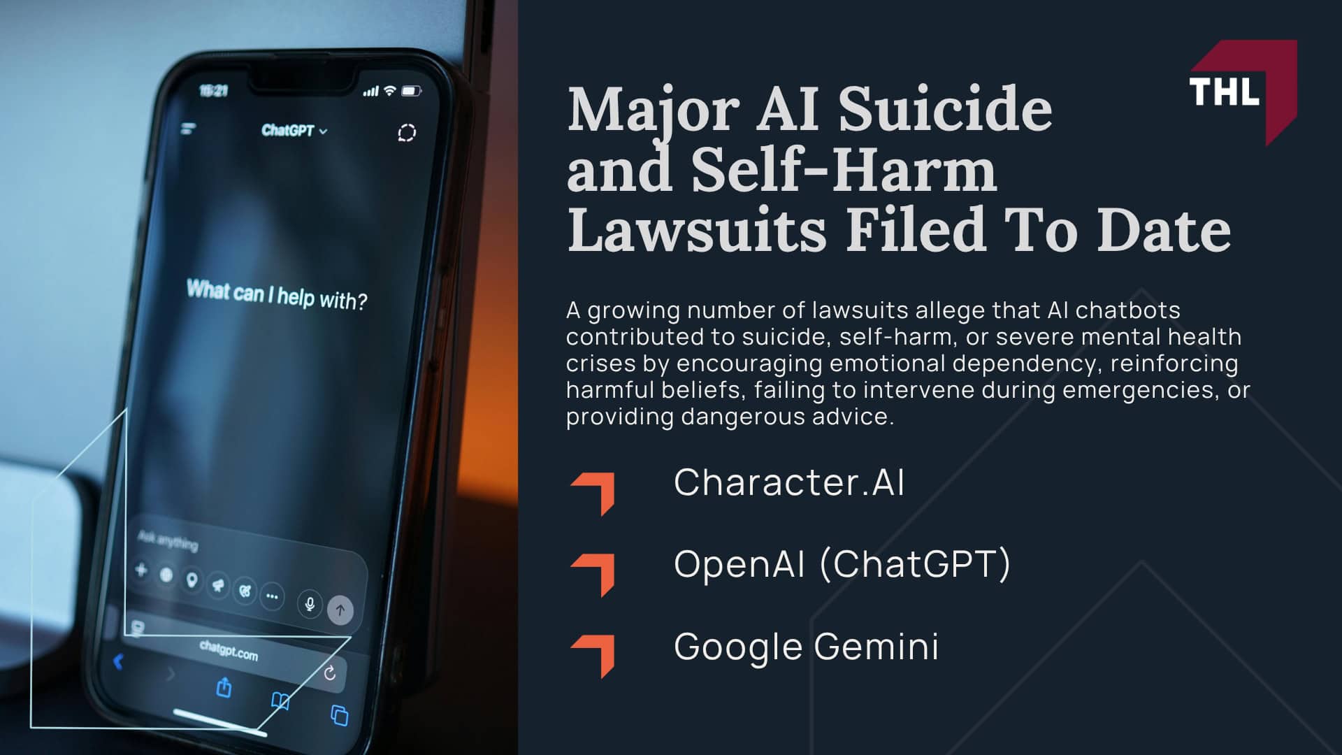 How AI Chatbots Are Alleged to Contribute to Suicide and Self-Harm; Major AI Suicide and Self-Harm Lawsuits Filed To Date