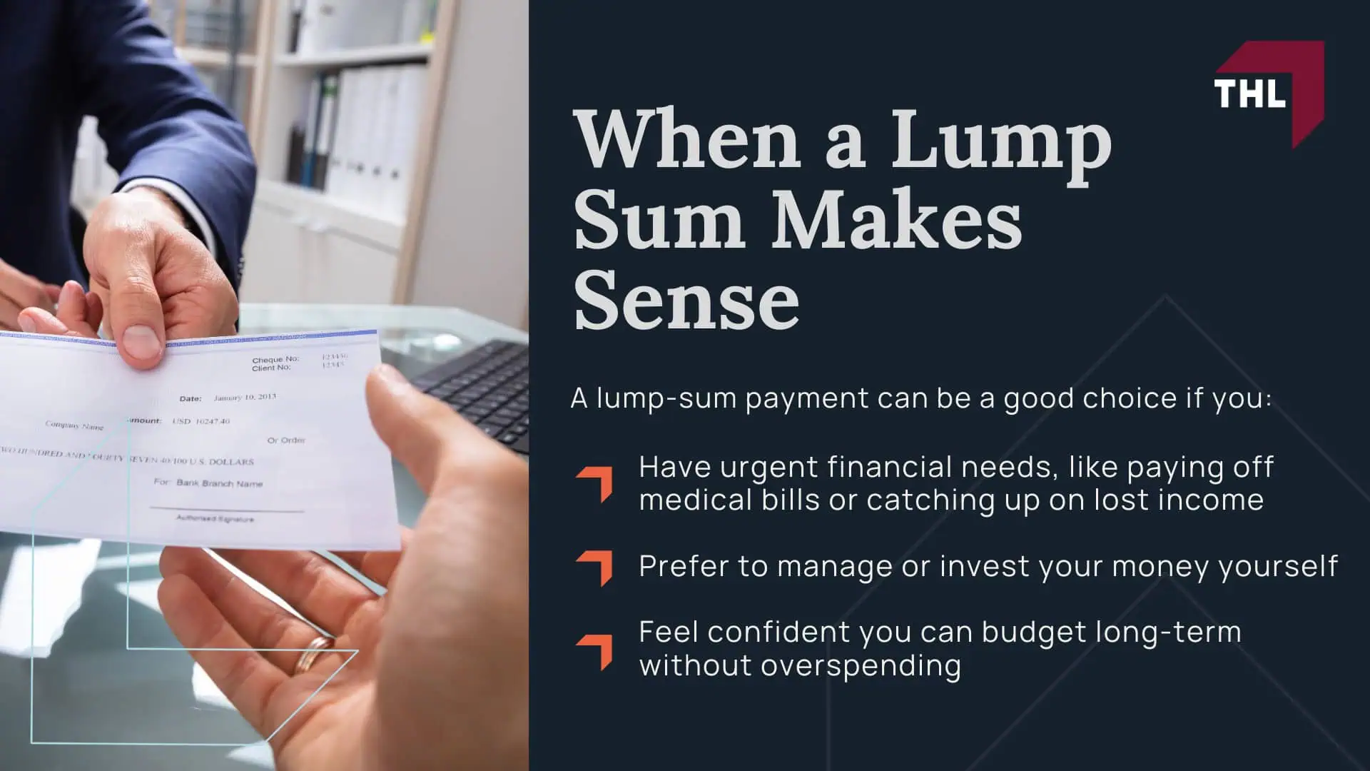 How Are Personal Injury Settlements Paid Out - What Is a Personal Injury Settlement - torhoerman law; How Are Personal Injury Settlements Paid Out - How a Settlement Is Reached - torhoerman law; How Are Personal Injury Settlements Paid Out - When the Payment Happens - torhoerman law; How Are Personal Injury Settlements Paid Out - Types of Personal Injury Settlement Payouts - torhoerman law; How Are Personal Injury Settlements Paid Out - The Timeline After You've Accepted a Settlement Offer - torhoerman law; How Are Personal Injury Settlements Paid Out - How the Settlement Funds Are Distributed - torhoerman law; How Are Personal Injury Settlements Paid Out - What Can Affect How and When You’re Paid - torhoerman law; How Are Personal Injury Settlements Paid Out - Choosing Between a Lump Sum and a Structured Settlement - torhoerman law; How Are Personal Injury Settlements Paid Out - When a Lump Sum Makes Sense - torhoerman law