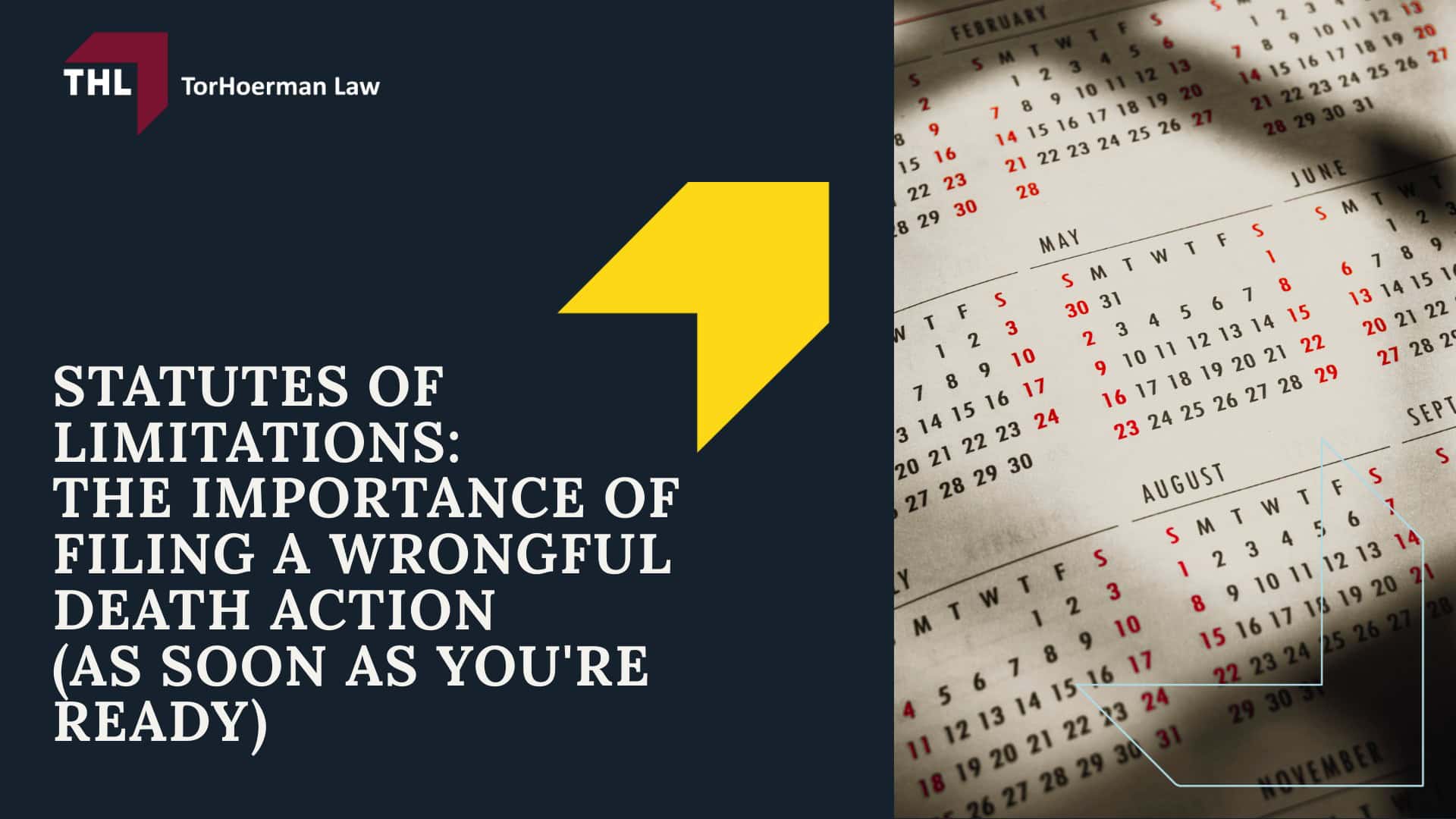 Steps in a Wrongful Death Lawsuit Complete Guide - What Is a Wrongful Death Lawsuit - torhoerman law; Steps in a Wrongful Death Lawsuit Complete Guide - Common Situations That Lead to Wrongful Death Claims - torhoerman law; Steps in a Wrongful Death Lawsuit Complete Guide - Civil Accountability, Not Criminal Punishment - torhoerman law; Statutes of Limitations: The Importance of Filing a Wrongful Death Action (As Soon as You're Ready)