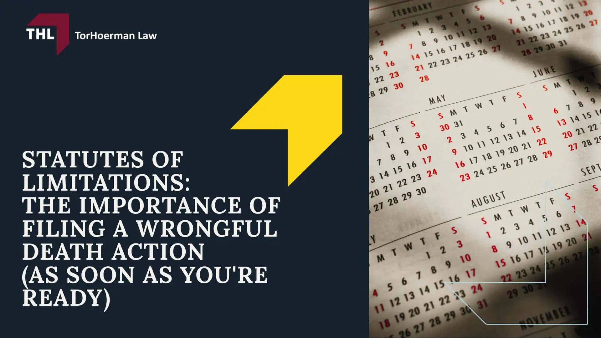 Steps in a Wrongful Death Lawsuit Complete Guide - What Is a Wrongful Death Lawsuit - torhoerman law; Steps in a Wrongful Death Lawsuit Complete Guide - Common Situations That Lead to Wrongful Death Claims - torhoerman law; Steps in a Wrongful Death Lawsuit Complete Guide - Civil Accountability, Not Criminal Punishment - torhoerman law; Statutes of Limitations: The Importance of Filing a Wrongful Death Action (As Soon as You're Ready)