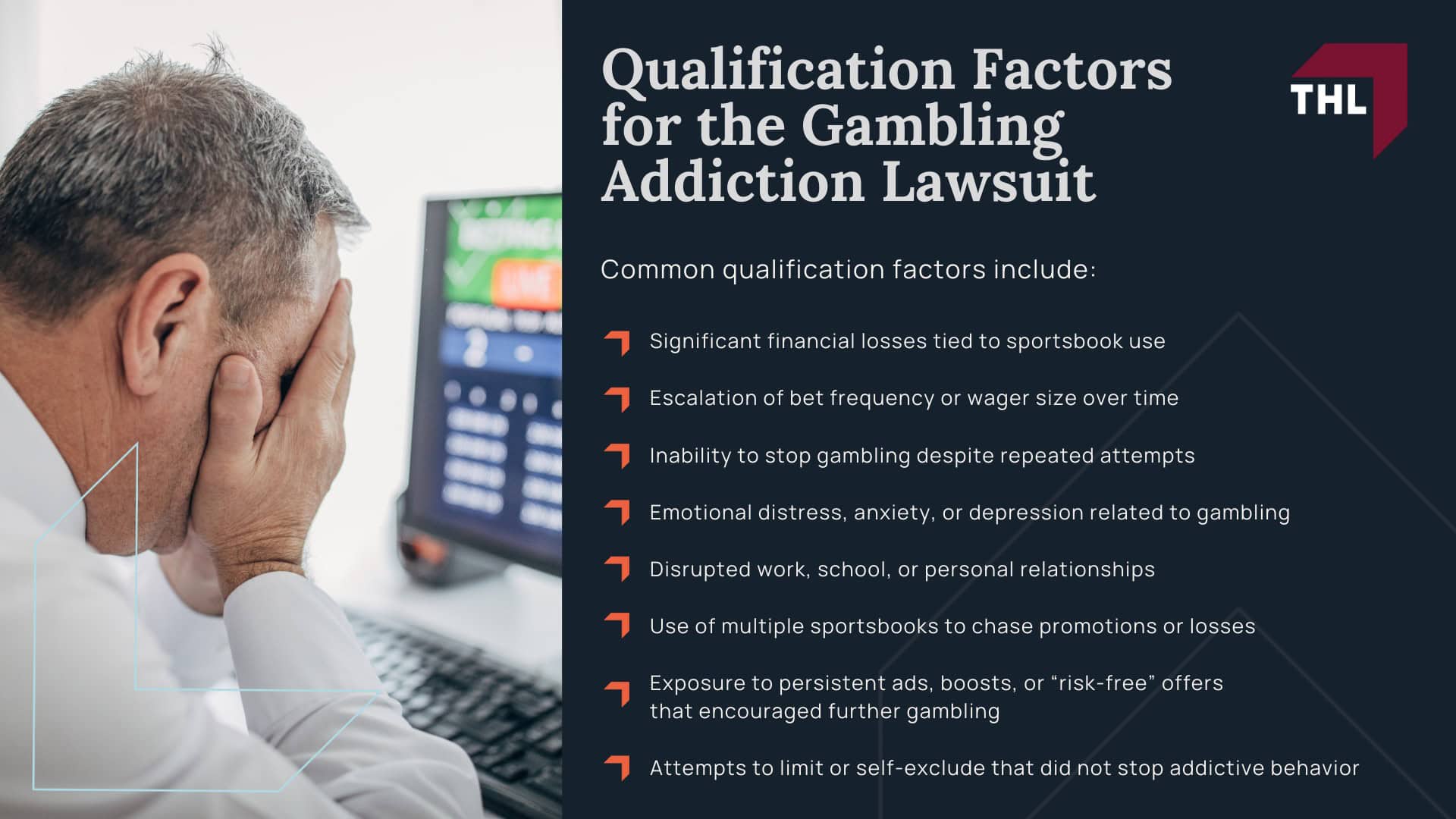 Sports Betting Addiction Lawsuit_ Who Qualifies_ - Sports Betting Addiction Lawsuit Overview - torhoerman law; Sports Betting Addiction Lawsuit Who Qualifies - How Sportsbooks May Contribute to Gambling AddictionSports Betting Addiction Lawsuit Who Qualifies - torhoerman law; Sports Betting Addiction Lawsuit_ Who Qualifies_ - Why These Cases Differ From Ordinary Gambling Loss Disputes - torhoerman law; Sports Betting Addiction Lawsuit_ Who Qualifies_ - Who Qualifies for a Sports Betting Addiction Lawsuit_ - torhoerman law; Sports Betting Addiction Lawsuit_ Who Qualifies_ - Qualification Factors for the Gambling Addiction Lawsuit - torhoerman law