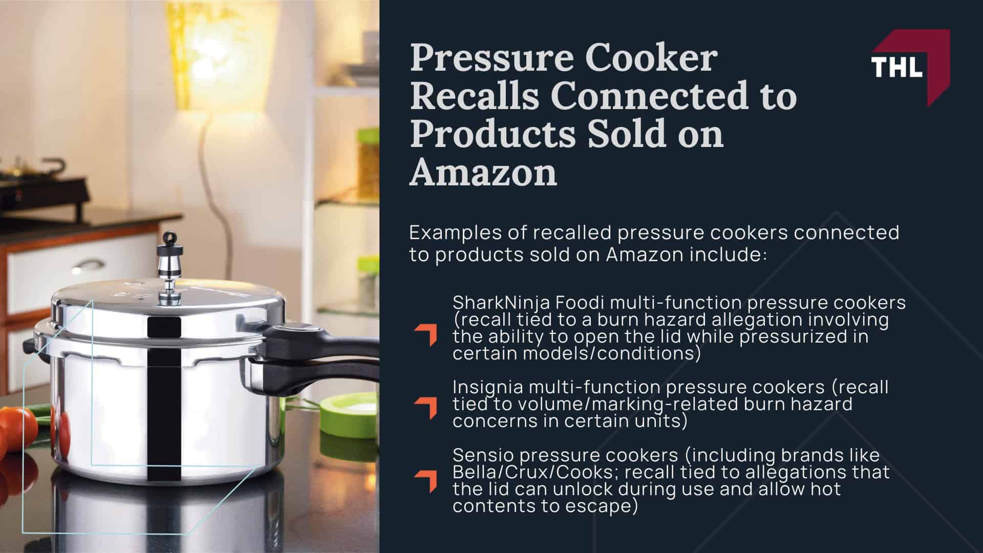 Amazon Pressure Cooker Lawsuit - Amazon Pressure Cooker Lawsuit Overview - torhoerman law; Amazon Pressure Cooker Lawsuit - Pressure Cookers Sold on Amazon How the Sales Channel Works - torhoerman law; Amazon Pressure Cooker Lawsuit - Pressure Cooker Recalls Connected to Products Sold on Amazon - torhoerman law