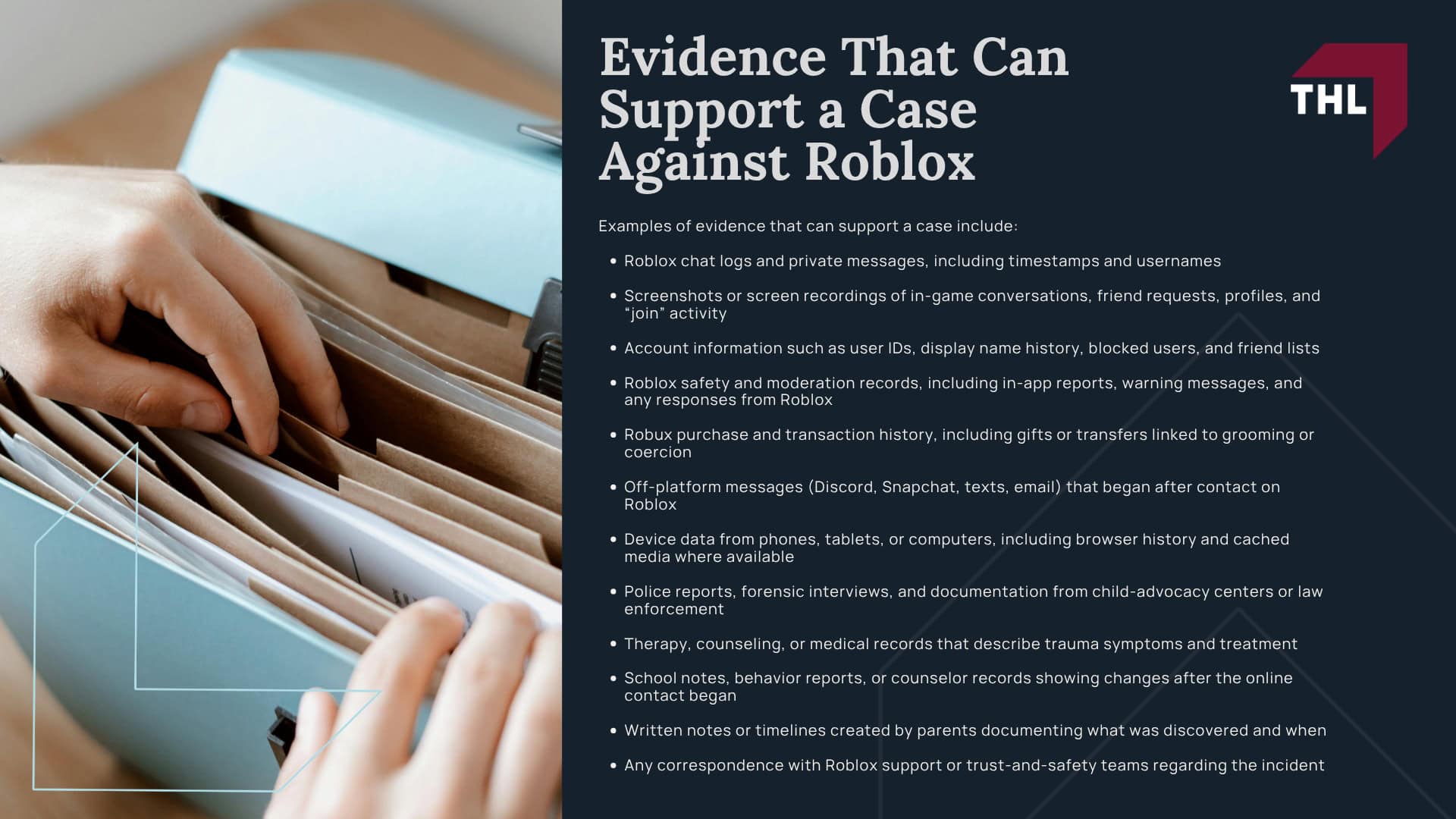 Why Child Predators are a Major Concern on Roblox; How Grooming Typically Begins and Escalates (In-Game, Private Messages, Off-Platform); Overview of Roblox Grooming and Exploitation Lawsuits; Types of Exploitation and Harm Alleged; Sexual Grooming, Sextortion, and Sexualized Role-Play; Roblox’s Safety Features and Ongoing Concerns; Do You Have a Roblox Grooming Lawsuit; Evidence That Can Support a Case Against Roblox