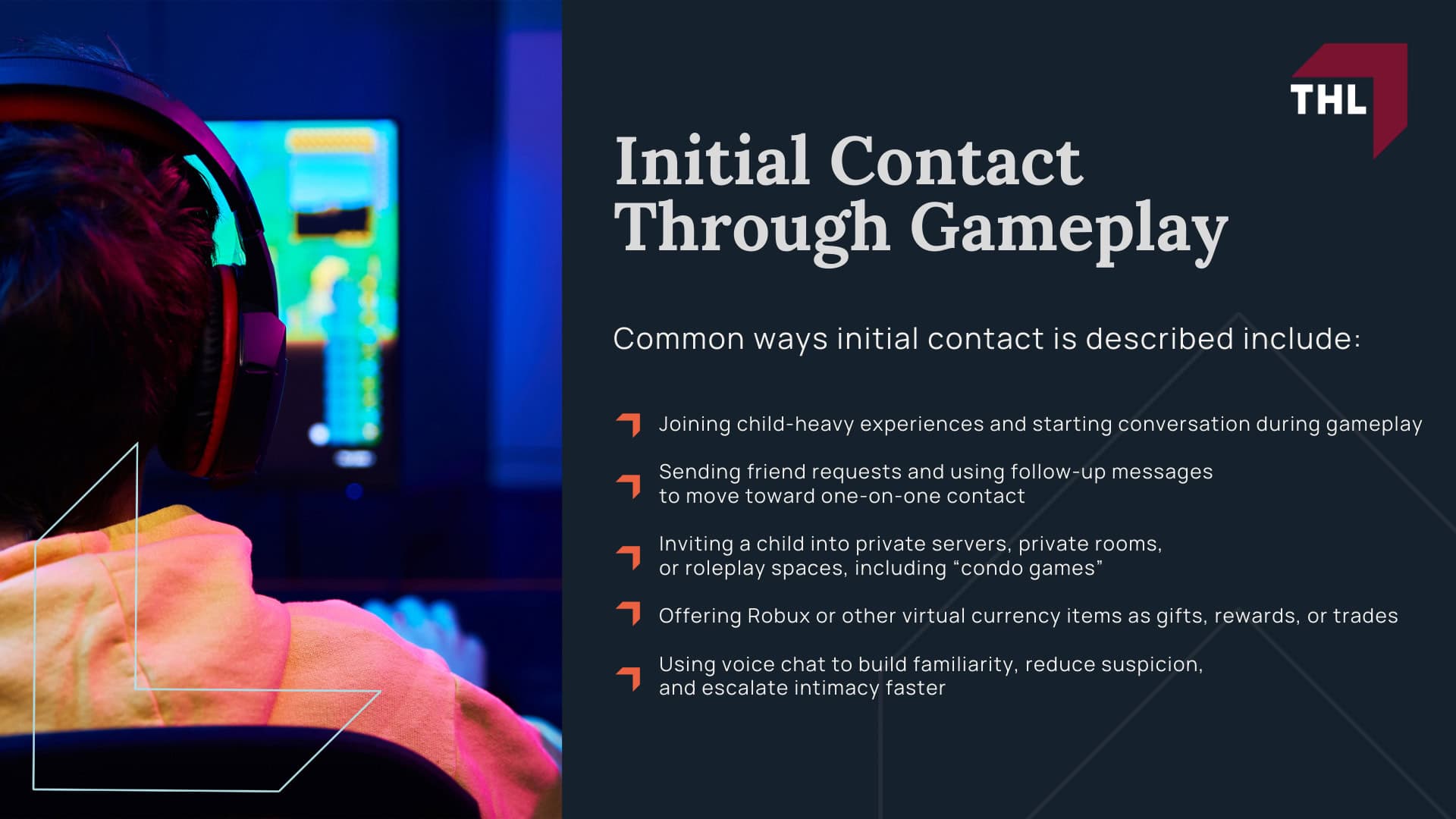 Roblox Grooming Lawsuit - What Is the Roblox Grooming Lawsuit_ - torhoerman law; Roblox Grooming Lawsuit - How Grooming Allegedly Occurs on the Roblox Platform - torhoerman law; Roblox Grooming Lawsuit - Initial Contact Through Gameplay - torhoerman law