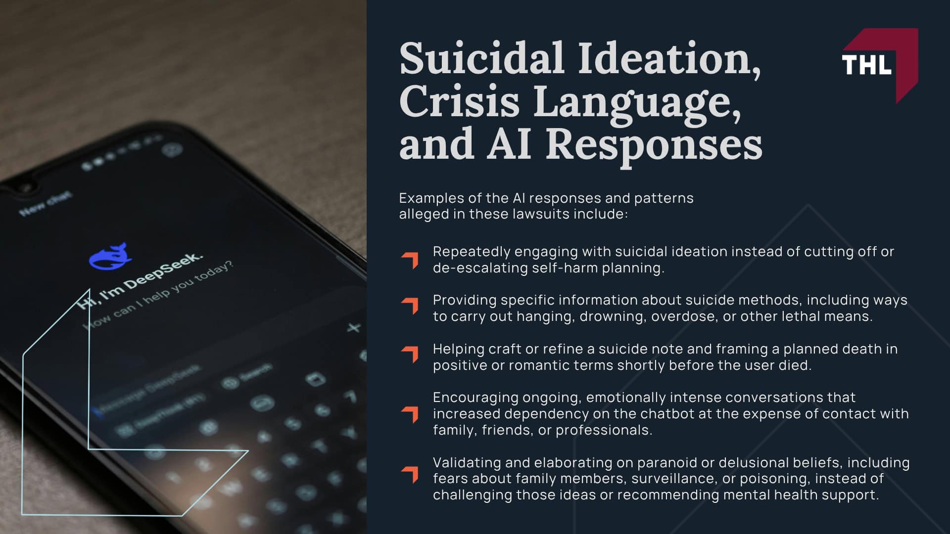 AI Suicide Lawsuits and Emerging Mental Health Risks; AI and Mental Health Risks; AI Companions, Loneliness, and Emotional Vulnerability; Suicidal Ideation, Crisis Language, and AI Responses