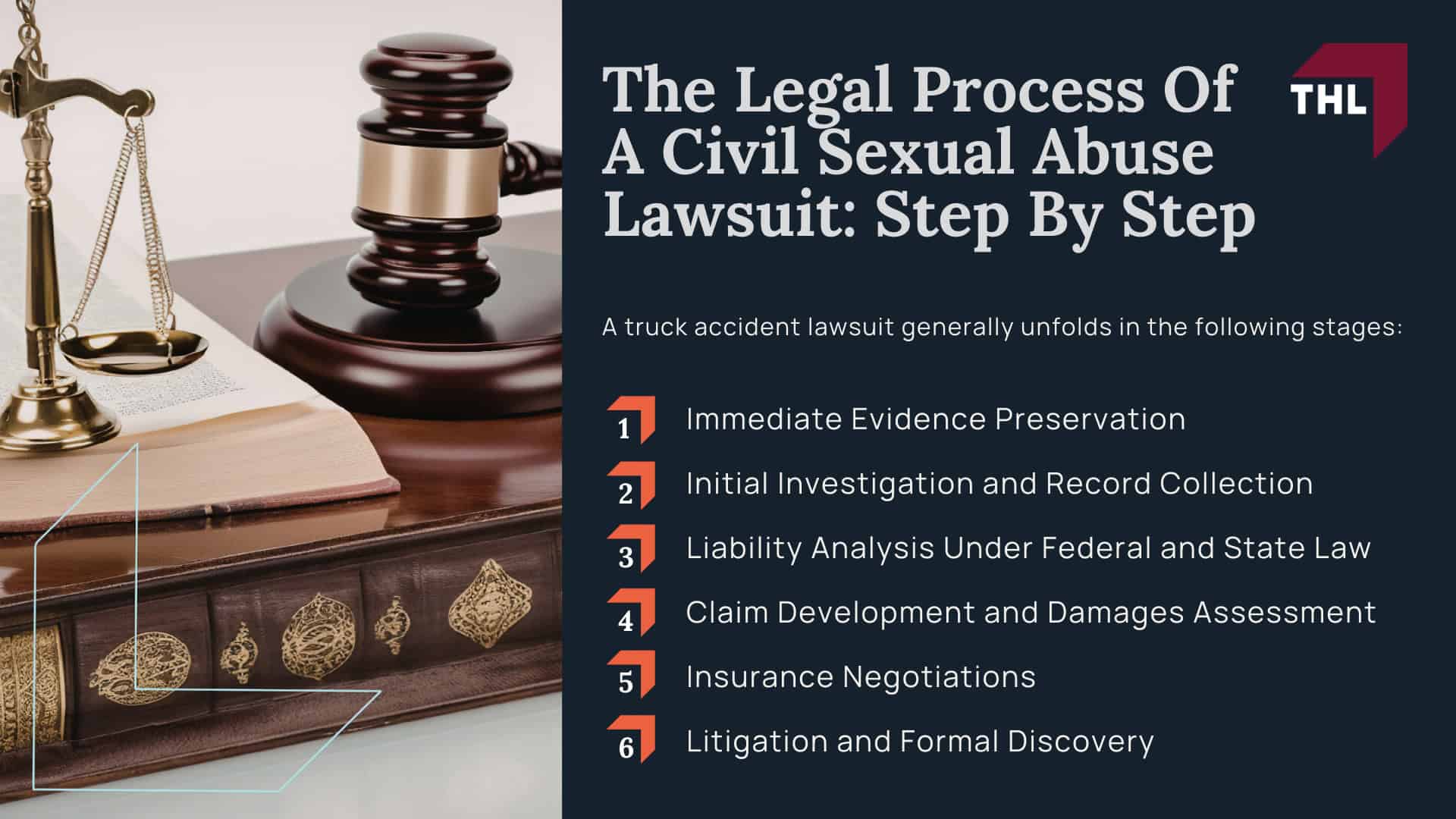 How Can an Experienced Truck Accident Attorney Help You After a Serious Accident; Identifying Liable Parties in a Truck Accident Claim; Gathering Crucial Evidence for a Truck Accident Lawsuit; Calculating Damages to Compensate Truck Accident Victims; Handling All Steps of Truck Accident Litigation_ From Initial Claim to Trial If Necessary; The Legal Process for a Truck Accident Lawsuit Explained