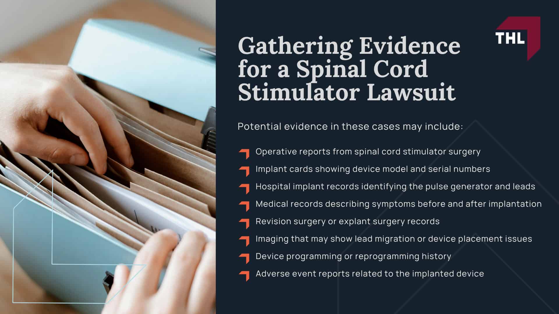 What Is the Boston Scientific Spinal Cord Stimulator Lawsuit About; Boston Scientific Spinal Cord Stimulator MDL Overview; Boston Scientific Spinal Stimulators_ Models Under Investigation; Spinal Cord Stimulator Risks_ Injuries and Complications; Do You Qualify for a Boston Scientific Spinal Stimulator Lawsuit; Gathering Evidence for a Spinal Cord Stimulator Lawsuit