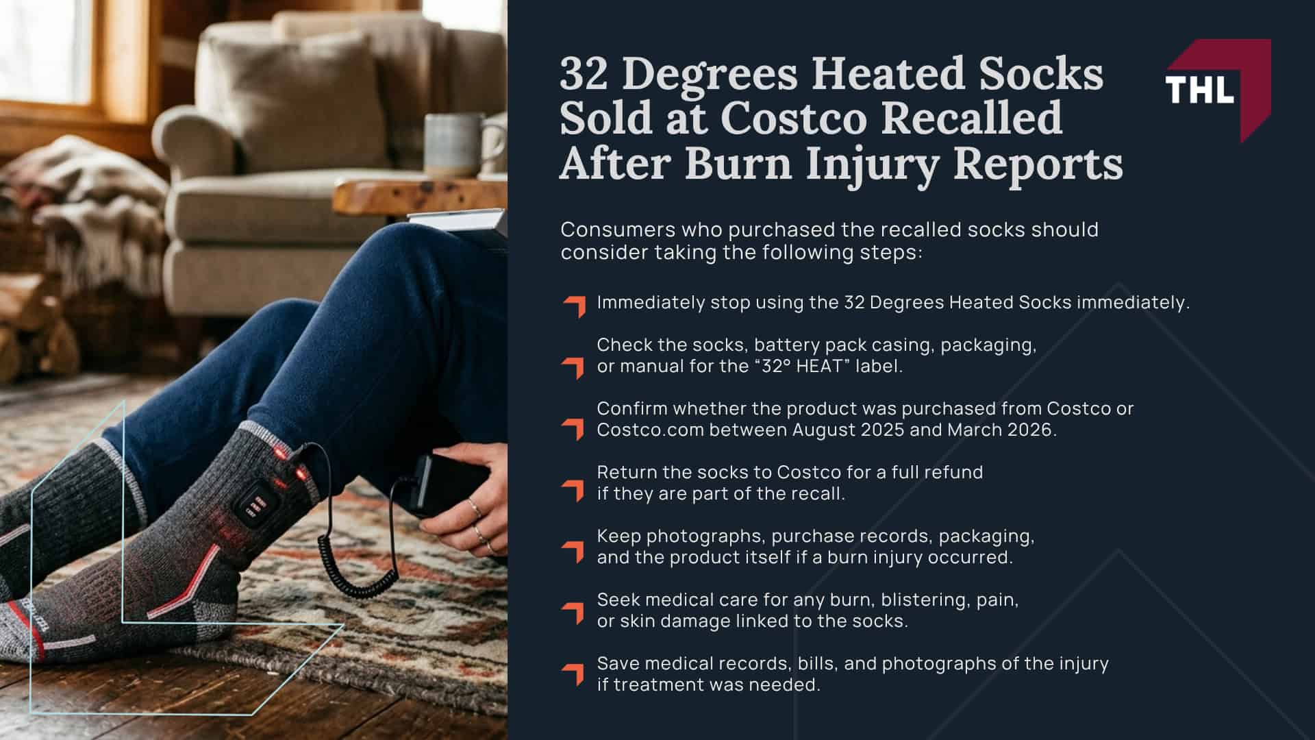 32 Degrees Heated Socks Sold at Costco Recalled After Burn Injury Reports