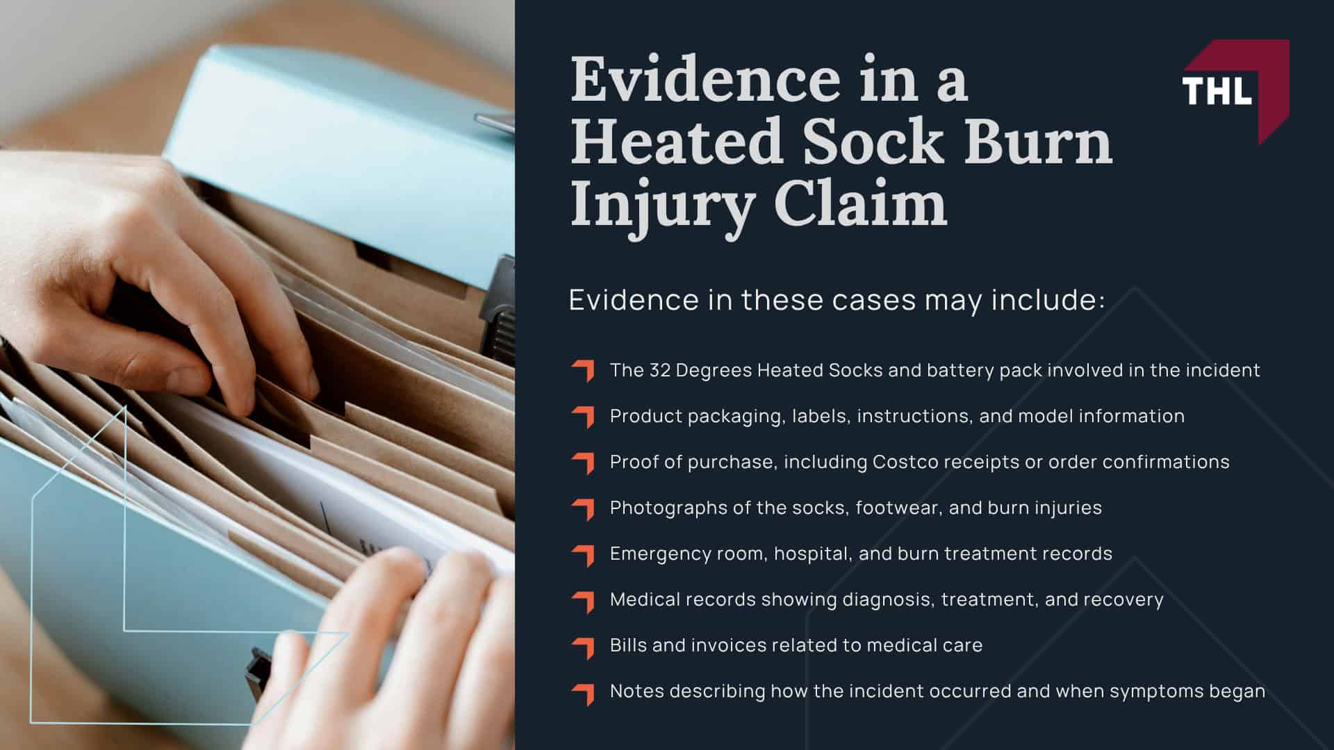 32 Degrees Heated Socks Sold at Costco Recalled After Burn Injury Reports; Why 32 Degrees Heated Socks Were Recalled; Burn Injuries Reported With Heated Socks_ Overview; Do You Qualify for a 32 Degrees Heated Socks Lawsuit; Evidence in a Heated Sock Burn Injury Claim