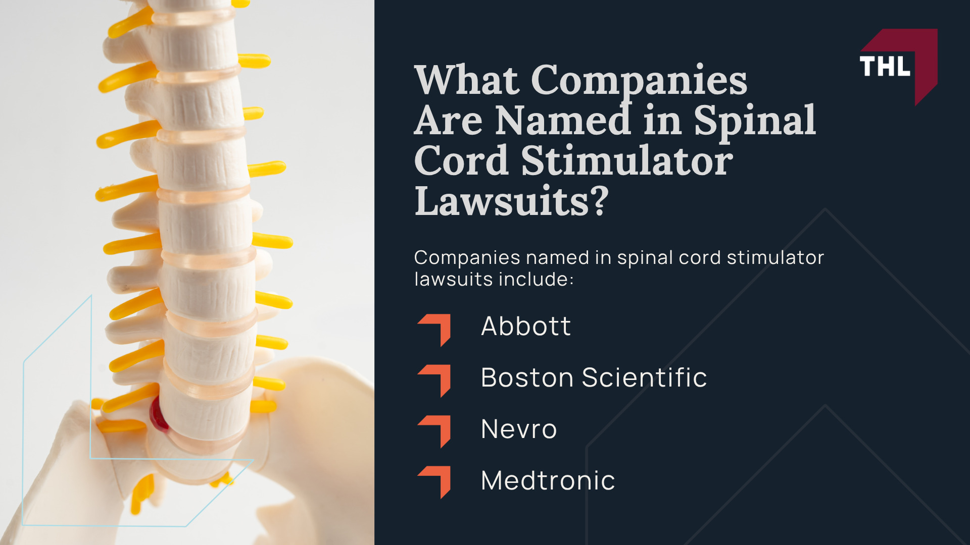 Spinal Cord Stimulator Lawsuit Overview; Spinal Cord Stimulator Lawsuit Overview (2); What Are Spinal Cord Stimulator Lawsuits Based On; Spinal Cord Stimulator Complications and Injuries; What Companies Are Named in Spinal Cord Stimulator Lawsuits