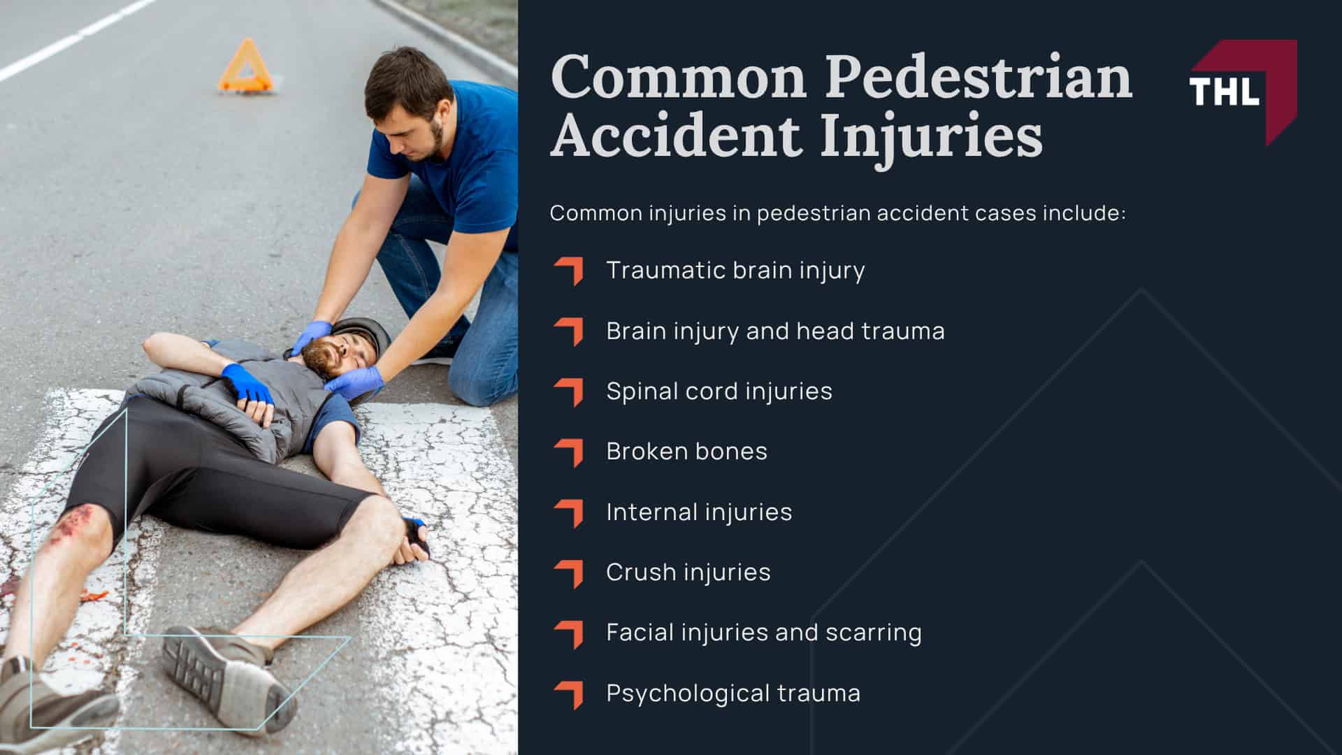Pedestrian Accidents in the United States_ Facts and Stats; What Are the Elements of a Pedestrian Accident Lawsuit; Common Laws Involved in Pedestrian Accident Lawsuits; Common Causes of Pedestrian Accidents; Common Pedestrian Accident Injuries