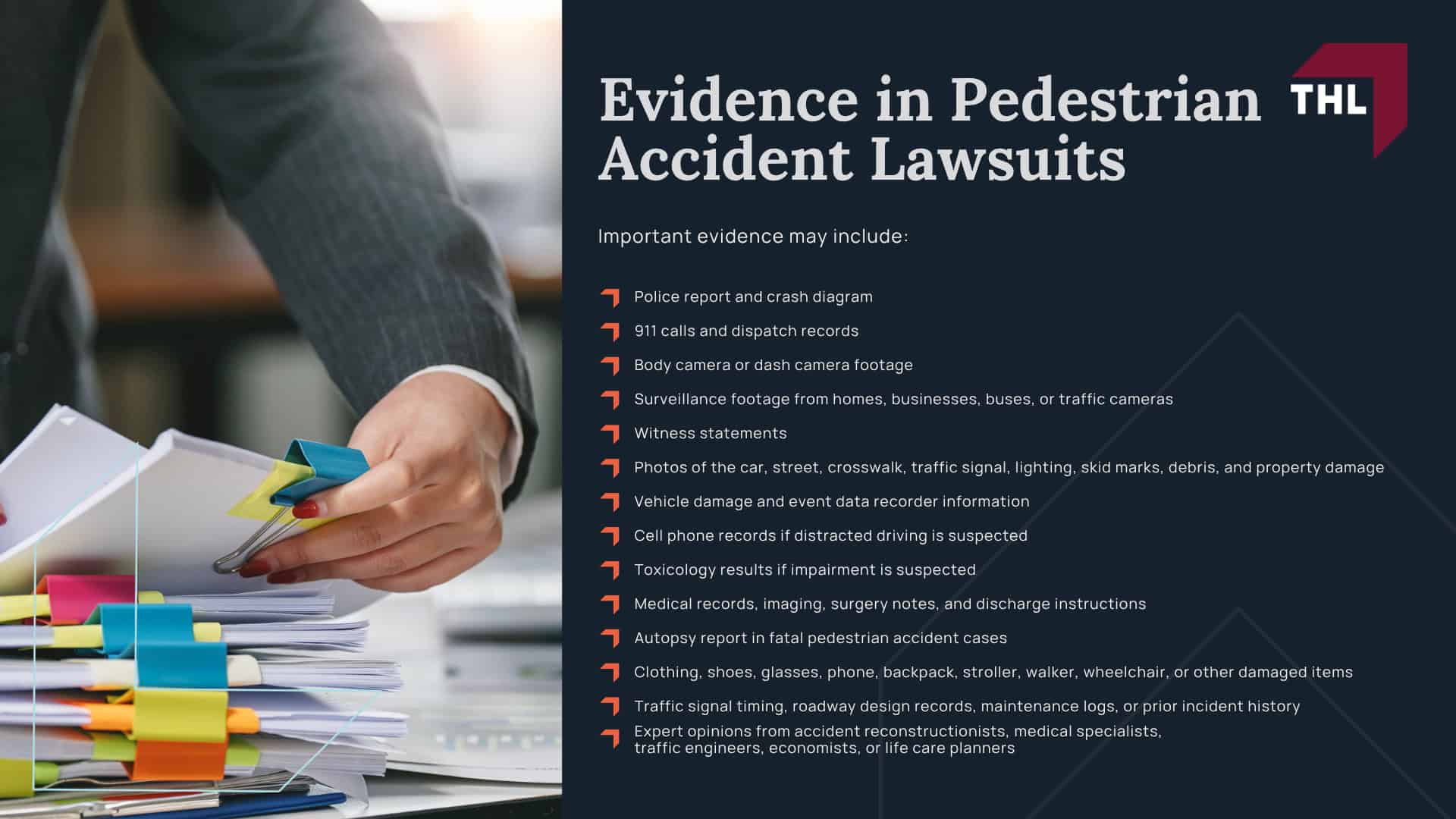 Pedestrian Accidents in the United States_ Facts and Stats; What Are the Elements of a Pedestrian Accident Lawsuit; Common Laws Involved in Pedestrian Accident Lawsuits; Common Causes of Pedestrian Accidents; Common Pedestrian Accident Injuries; Who Can Be Held Liable in a Pedestrian Accident Lawsuit; The Legal Process in a Pedestrian Accident Lawsuit; Evidence in Pedestrian Accident Lawsuits