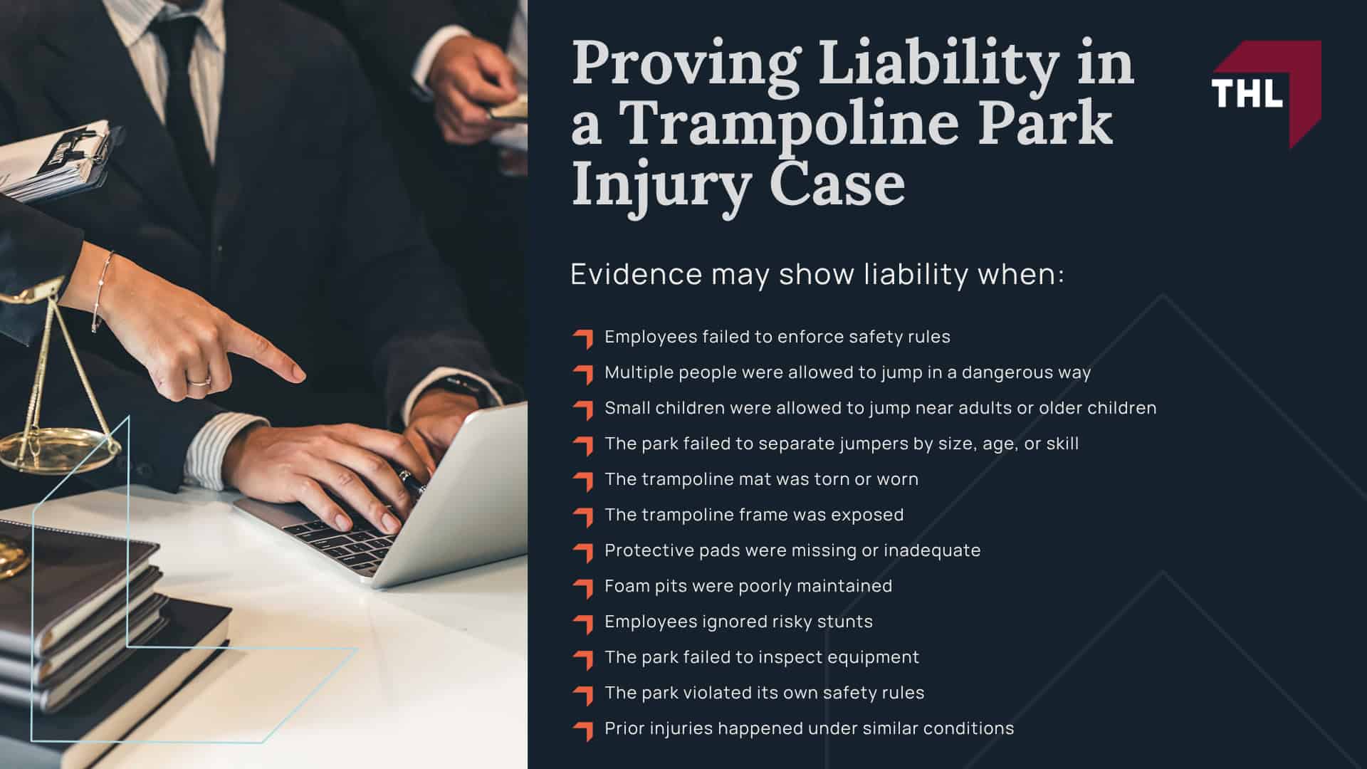 What Does a Trampoline Park Injury Lawyer Do; When Should You Contact a Trampoline Park Injury Lawyer; Serious Injuries Requiring Medical Treatment; Injuries Involving Children; Situations Involving Waivers or Disputed Liability; How a Lawyer Investigates a Trampoline Park Injury; Proving Liability in a Trampoline Park Injury Case