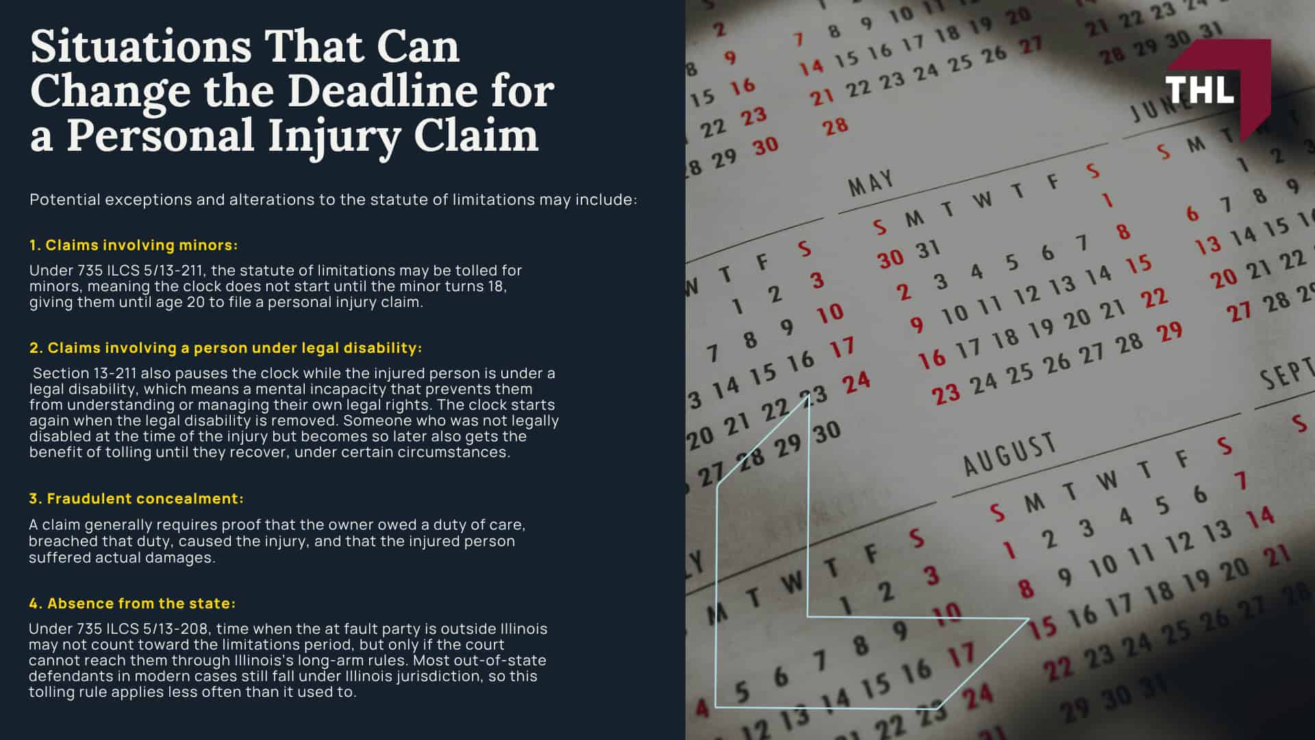 Personal Injury Lawsuit Statute of Limitations in Illinois_ Complete Overview; When Does the Clock Start Running for a Personal Injury Claim in Illinois; The Illinois Discovery Rule; Situations That Can Change the Deadline for a Personal Injury Claim