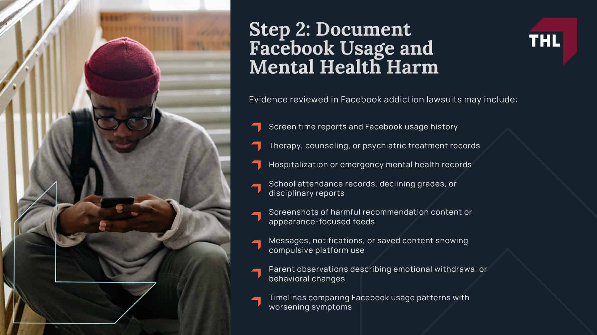 Step 1_ Determine Whether You May Qualify for a Facebook Addiction Lawsuit; Step 2_ Document Facebook Usage and Mental Health Harm