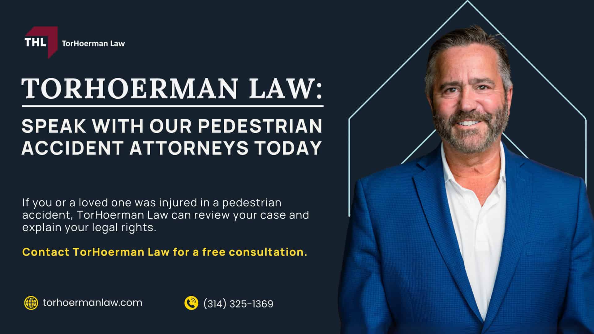 Pedestrian Accidents in the United States_ Facts and Stats; What Are the Elements of a Pedestrian Accident Lawsuit; Common Laws Involved in Pedestrian Accident Lawsuits; Common Causes of Pedestrian Accidents; Common Pedestrian Accident Injuries; Who Can Be Held Liable in a Pedestrian Accident Lawsuit; The Legal Process in a Pedestrian Accident Lawsuit; Evidence in Pedestrian Accident Lawsuits; Damages in Pedestrian Accident Lawsuits; What to Do After a Pedestrian Accident; Do You Qualify For a Pedestrian Accident Lawsuit; TorHoerman Law_ Speak With Our Pedestrian Accident Attorneys Today