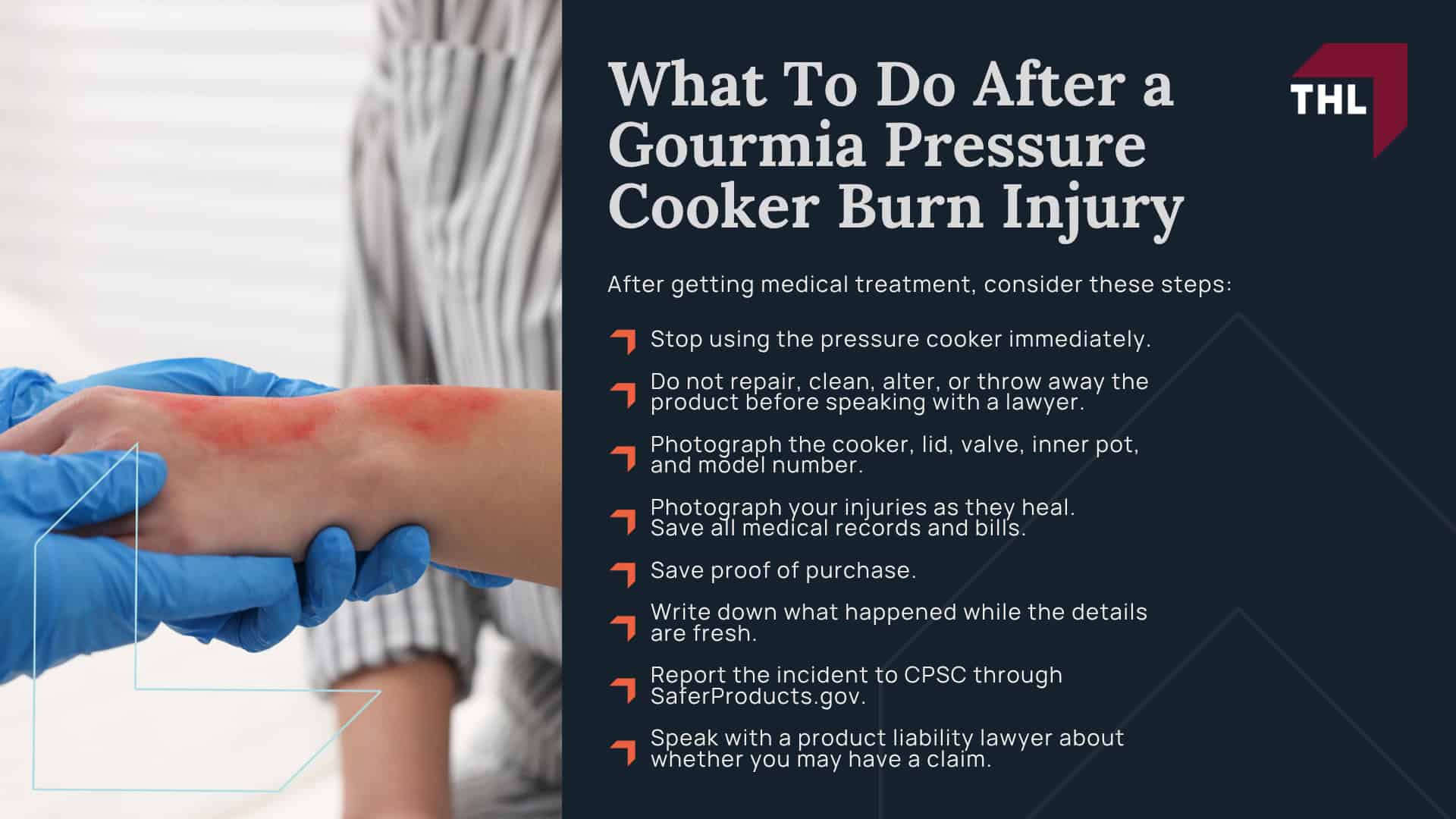 What Is the Gourmia Pressure Cooker Lawsuit Investigation; CPSC Warning for Gourmia Pressure Cookers; Which Gourmia Pressure Cooker Models Are Affected; Why CPSC Says Gourmia Pressure Cookers Pose a Burn Risk; Reported Pressure Cooker Burn Injuries; How Gourmia Pressure Cookers Can Allegedly Cause Burns; Lawsuits Filed Over Gourmia Pressure Cooker Injuries; Who Can File a Gourmia Pressure Cooker Lawsuit; Evidence Needed for a Gourmia Pressure Cooker Burn Claim; Damages in a Gourmia Pressure Cooker Lawsuit; What To Do After a Gourmia Pressure Cooker Burn Injury