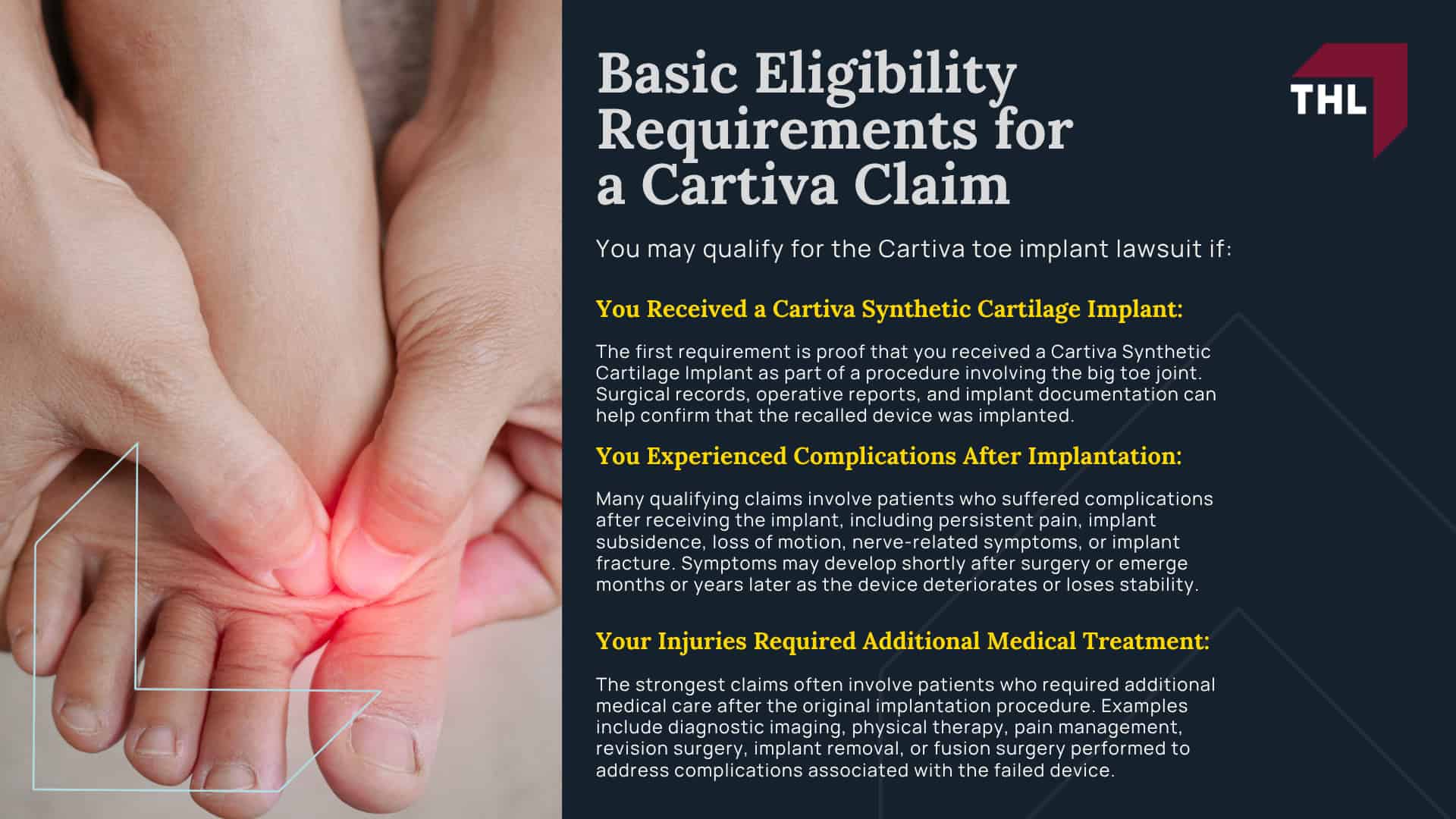 Basic Eligibility Requirements for a Cartiva Claim