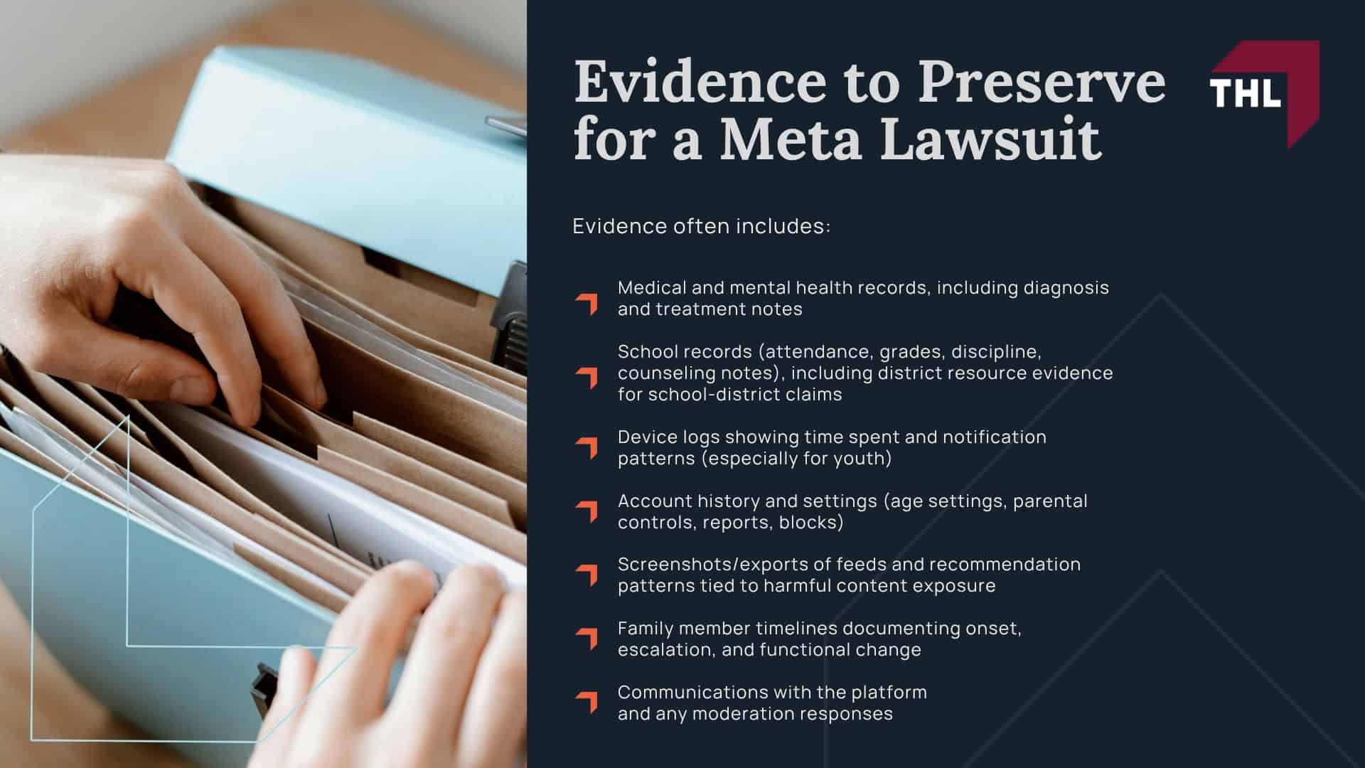 What the Social Media Lawsuits Allege Meta Did; Alleged Injuries and Mental Health Effects Linked to Meta Use; Product Features at the Center of the Claims; Congressional Hearings and Government Investigations Into Meta; Do You Qualify for a Meta Addiction or Mental Health Claim; Damages Sought in Meta Lawsuits; Evidence to Preserve for a Meta Lawsuit