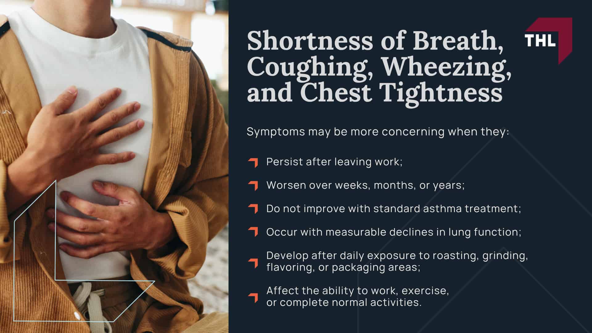 What Is Coffee Roaster Diacetyl Exposure; Diacetyl and 2,3-Pentanedione in Coffee Processing; How Roasting, Grinding, Flavoring, and Packaging Can Release Airborne Chemicals; Coffee Workers at Risk for Diacetyl Exposure; Health Risks Linked to Coffee Roaster Diacetyl Exposure; Shortness of Breath, Coughing, Wheezing, and Chest Tightness