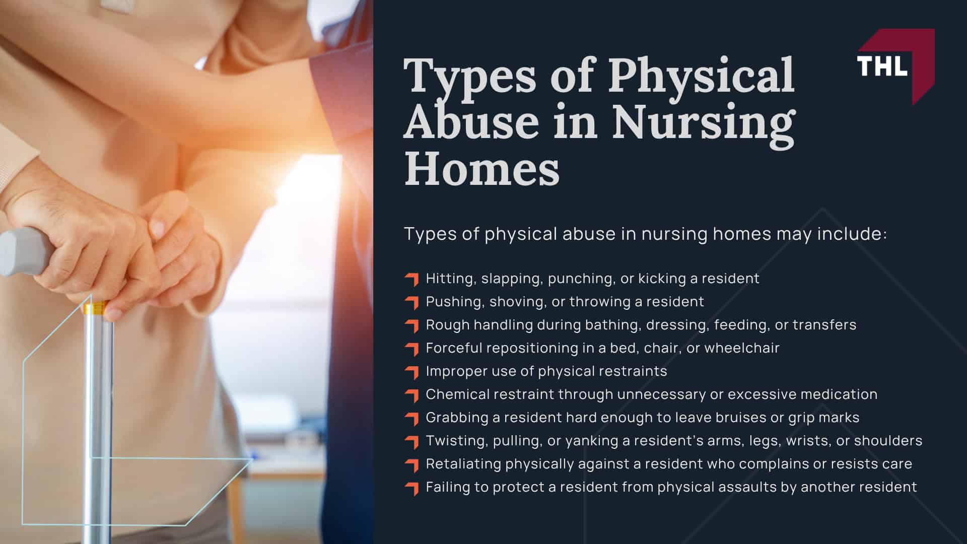What Are the Warning Signs of Physical Abuse in a Nursing Home; Physical Signs; Behavioral Signs; What Causes Physical Abuse in Nursing Homes?; Types of Physical Abuse in Nursing Homes