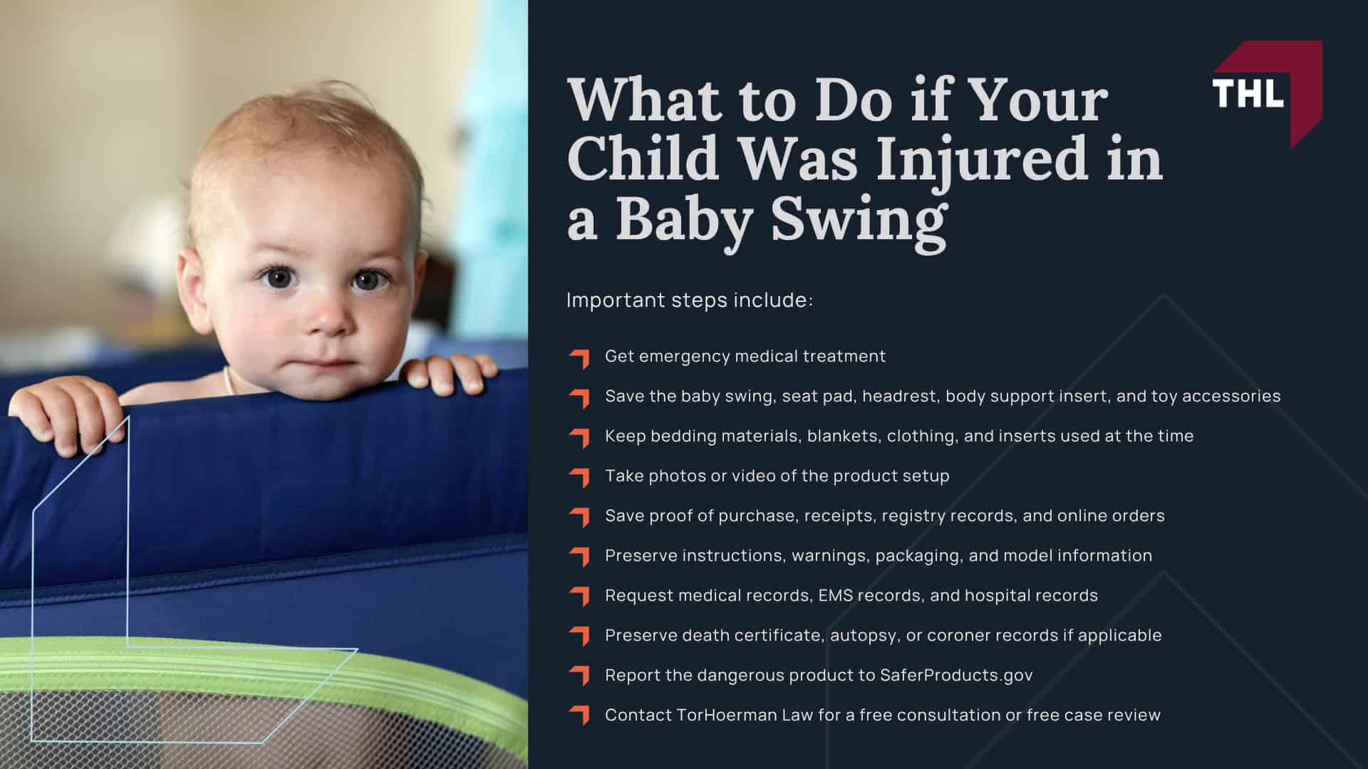 Baby Swing Recall and Safety Concerns; Infant Deaths Reported in Baby Swings; Other Infant Swing Recalls and CPSC Warnings; Why Baby Swings Can Be Dangerous for Infant Sleep; Suffocation Risks in Baby Swings; Risks When Babies Sleep Unrestrained; Fisher-Price Snuga Swing Lawsuit; Which Fisher-Price Snuga Swing Models Were Recalled; What Parents Should Do if They Own a Recalled Baby Swing; Baby Swings and Safe Sleep Guidelines; Federal Safety Rules for Baby Swings and Infant Sleep Products; Can You File a Baby Swing Lawsuit; Who Qualifies for a Baby Swing Lawsuit; What to Do if Your Child Was Injured in a Baby Swing