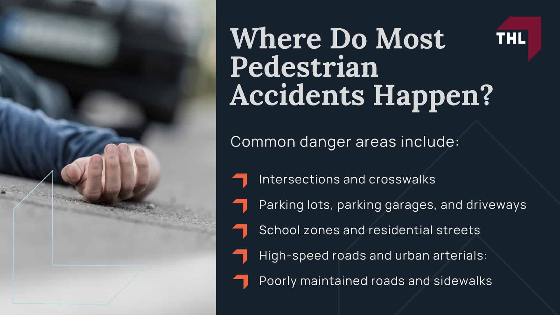 Why Pedestrian Accident Injuries Are Often Severe; Common Injuries After a Pedestrian Accident; Treatment For and Recovery From Pedestrian Injuries; Where Do Most Pedestrian Accidents Happen