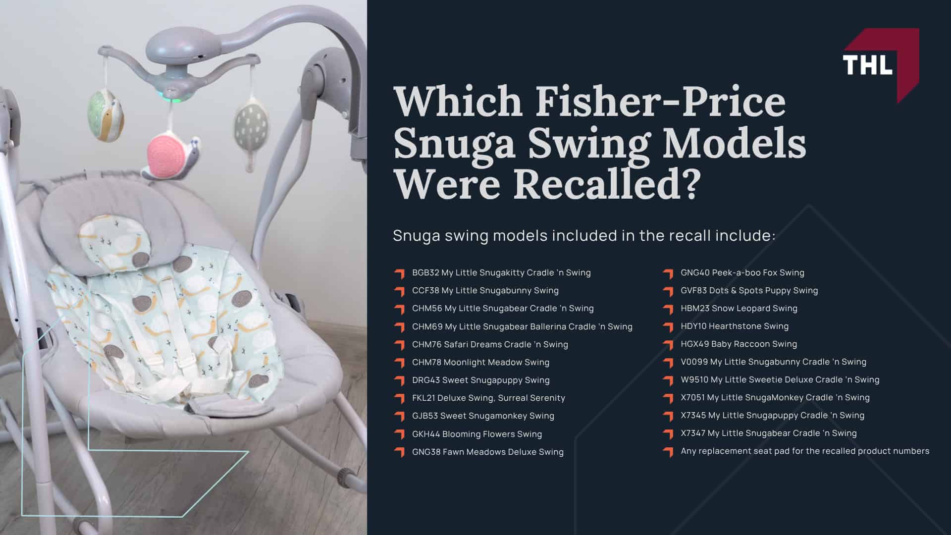 Baby Swing Recall and Safety Concerns; Infant Deaths Reported in Baby Swings; Other Infant Swing Recalls and CPSC Warnings; Why Baby Swings Can Be Dangerous for Infant Sleep; Suffocation Risks in Baby Swings; Risks When Babies Sleep Unrestrained; Fisher-Price Snuga Swing Lawsuit; Which Fisher-Price Snuga Swing Models Were Recalled