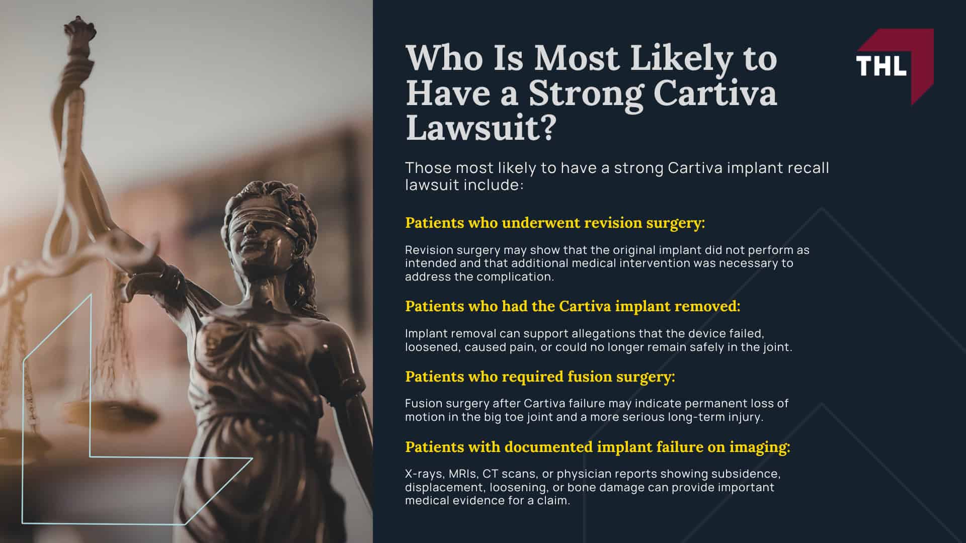 Basic Eligibility Requirements for a Cartiva Claim; Injuries That May Qualify for a Cartiva Lawsuit; Common Cartiva Implant Failure Symptoms; Who Is Most Likely to Have a Strong Cartiva Lawsuit