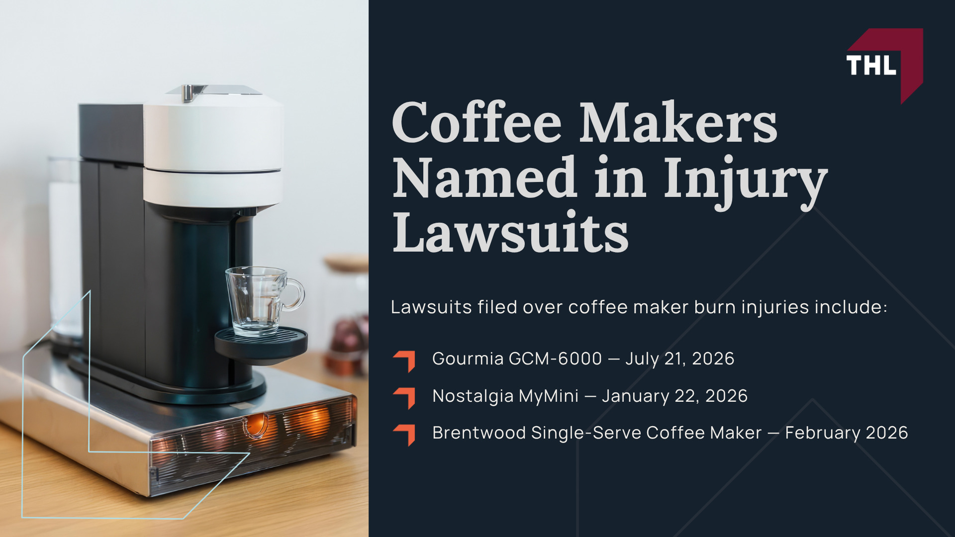 What Are Coffee Maker Injury Lawsuits; When a Coffee Maker May Be Considered Defective; How Defective Coffee Makers Can Cause Serious Injuries; Coffee Maker Manufacturing Defects; Coffee Maker Design Defects; Coffee Makers Linked to Injuries, Lawsuits, and Recalls; Recalled Coffee Makers; Coffee Makers Named in Injury Lawsuits
