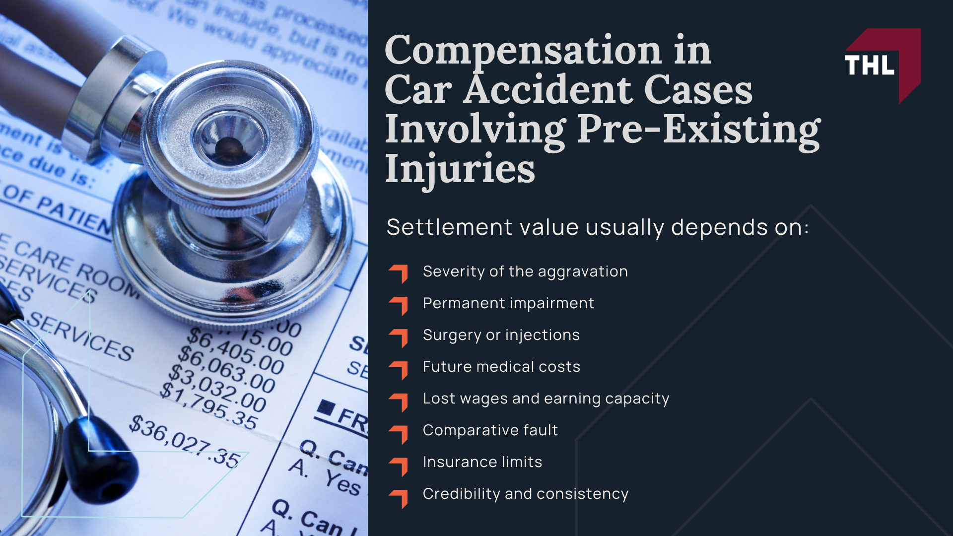 Can You Recover Compensation With a Pre-Existing Condition; How Pre-Existing Conditions Affect a Car Accident Claim; The Legal Rule_ Eggshell Plaintiff and Aggravation of a Prior Injury; How Insurance Companies Use Medical History to Reduce Claims; How Insurance Companies Evaluate a Pre-Existing Injury Claim After a Car Accident; What Medical Records and Diagnostic Tests Help Prove a Pre-Existing Injury Claim; Compensation in Car Accident Cases Involving Pre-Existing Injuries