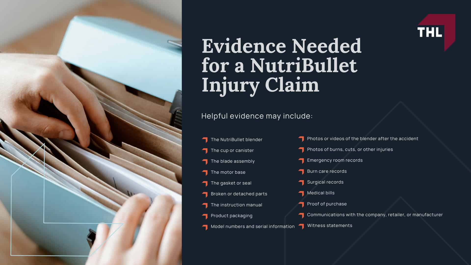 NutriBullet Lawsuit Investigation_ Overview; Why the NutriBullet Model Matters; Why NutriBullet Blenders May Pose an Injury Risk; Reported NutriBullet Blender Injuries; Lawsuits Filed Over NutriBullet Blender Injuries; Who May Be Eligible to File a NutriBullet Lawsuit; Evidence Needed for a NutriBullet Injury Claim