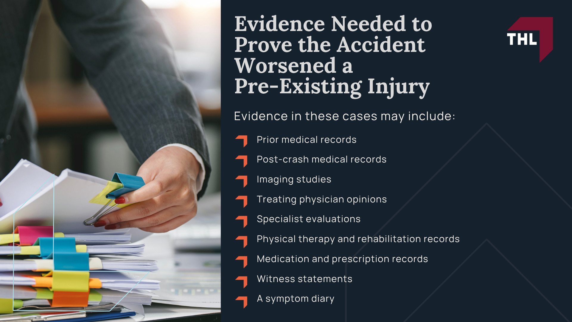 Can You Recover Compensation With a Pre-Existing Condition; How Pre-Existing Conditions Affect a Car Accident Claim; The Legal Rule_ Eggshell Plaintiff and Aggravation of a Prior Injury; How Insurance Companies Use Medical History to Reduce Claims; How Insurance Companies Evaluate a Pre-Existing Injury Claim After a Car Accident; What Medical Records and Diagnostic Tests Help Prove a Pre-Existing Injury Claim; Compensation in Car Accident Cases Involving Pre-Existing Injuries; How State Law Affects Pre-Existing Injury Claims; Common Pre-Existing Conditions in Car Accident Claims; Evidence Needed to Prove the Accident Worsened a Pre-Existing Injury
