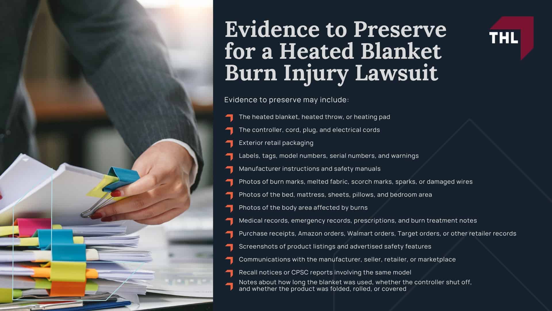Electric Blankets, Heated Throws, and Heated Pads Linked to Burn Risks; How Heated Blankets Can Cause Burn Injuries; Recalls and CPSC Warnings Involving Heated Blankets; Common Burn Injuries Caused by Defective Heated Blankets; Medical Treatment for Heated Blanket Burn Injuries; What to Do After a Heated Blanket Burn Injury; Evidence to Preserve for a Heated Blanket Burn Injury Lawsuit