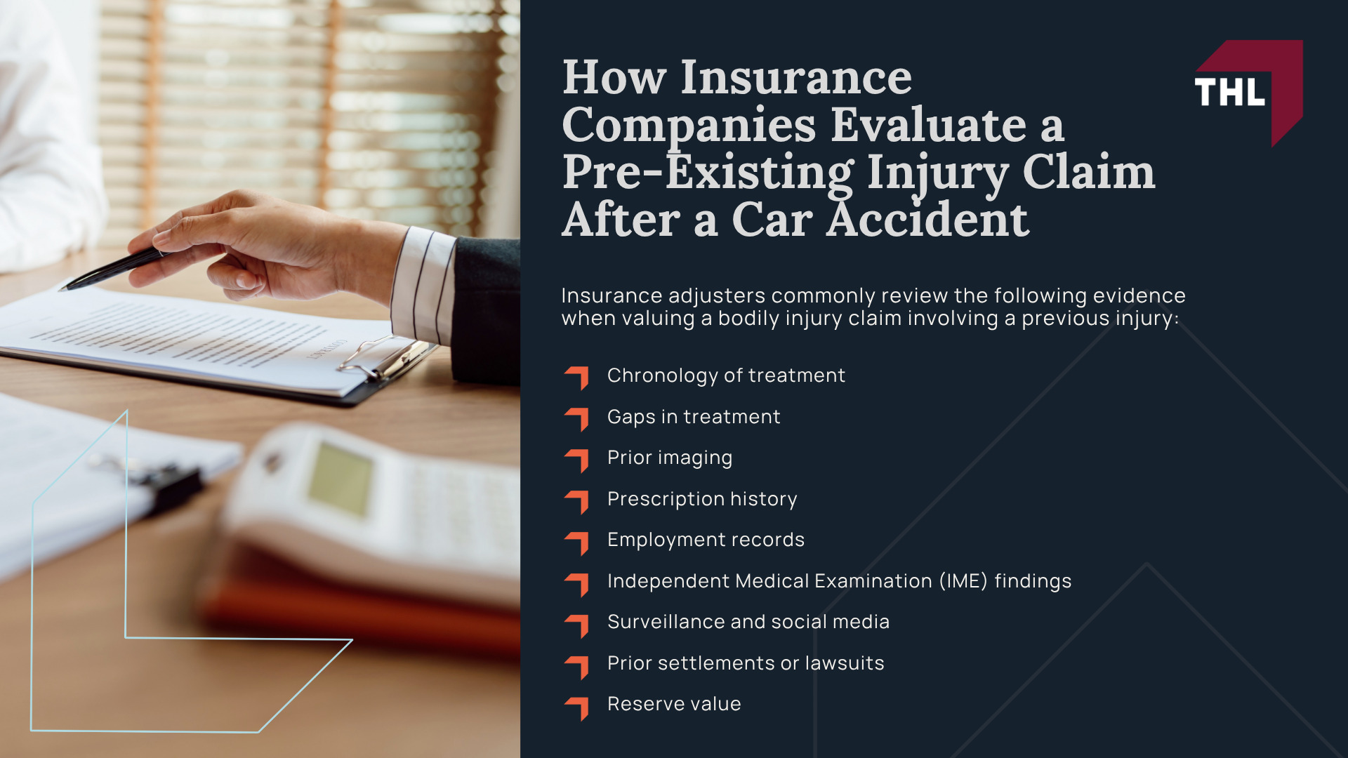 Can You Recover Compensation With a Pre-Existing Condition; How Pre-Existing Conditions Affect a Car Accident Claim; The Legal Rule_ Eggshell Plaintiff and Aggravation of a Prior Injury; How Insurance Companies Use Medical History to Reduce Claims; How Insurance Companies Evaluate a Pre-Existing Injury Claim After a Car Accident